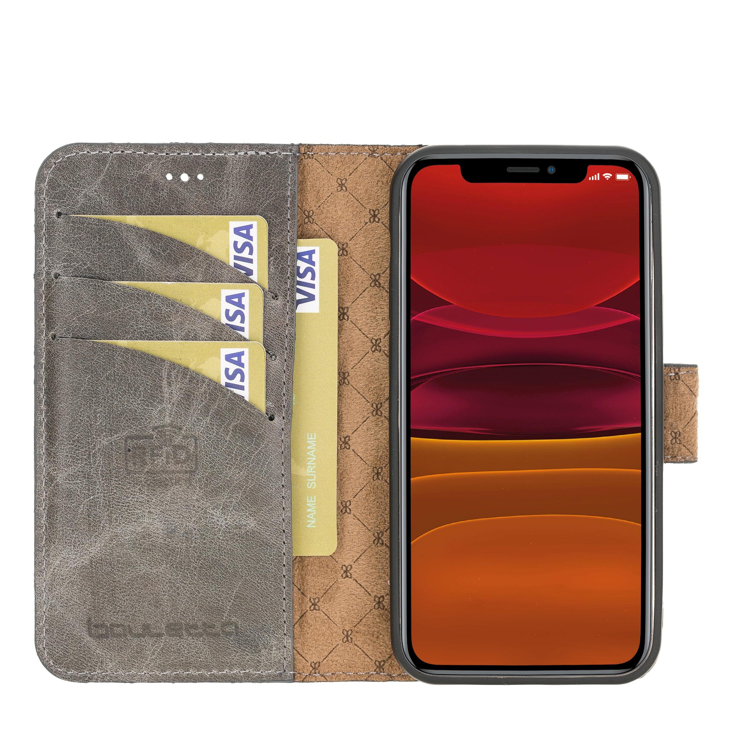 Magic iPhone 12 / 12 Pro Genuine Leather Detachable Wallet Case