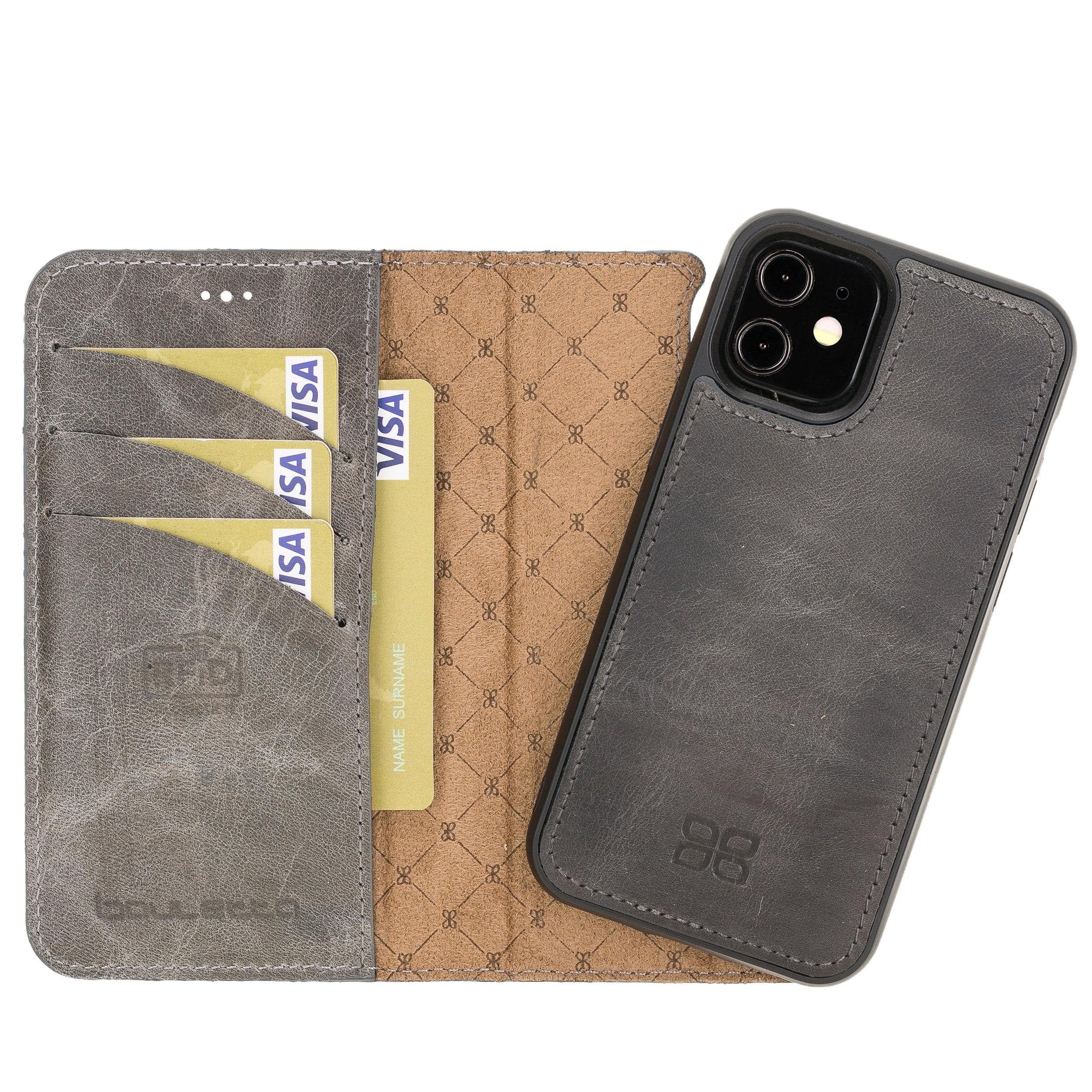 Magic iPhone 12 Mini Genuine Leather Detachable Wallet Case