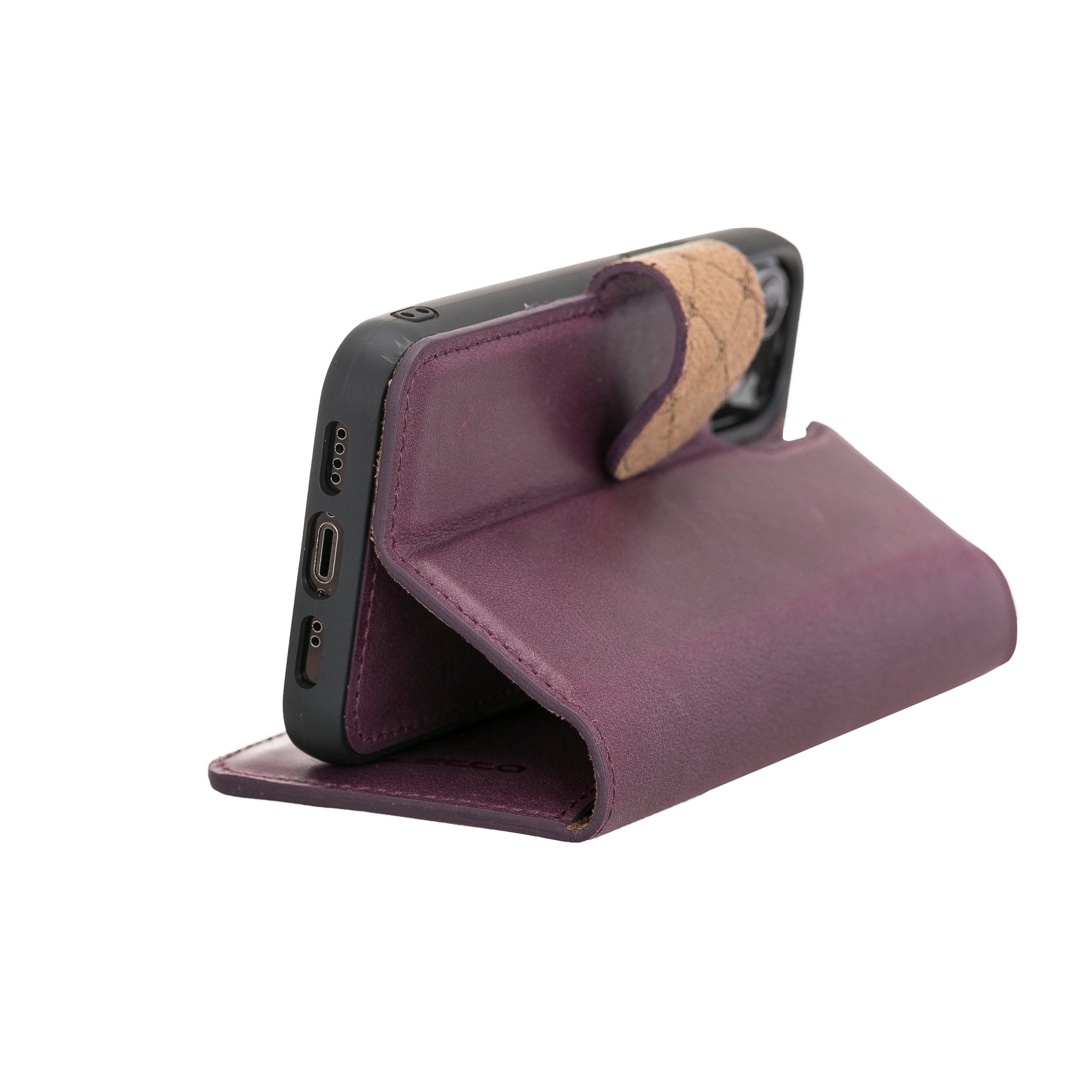 Magic iPhone 12 / 12 Pro Genuine Leather Detachable Wallet Case