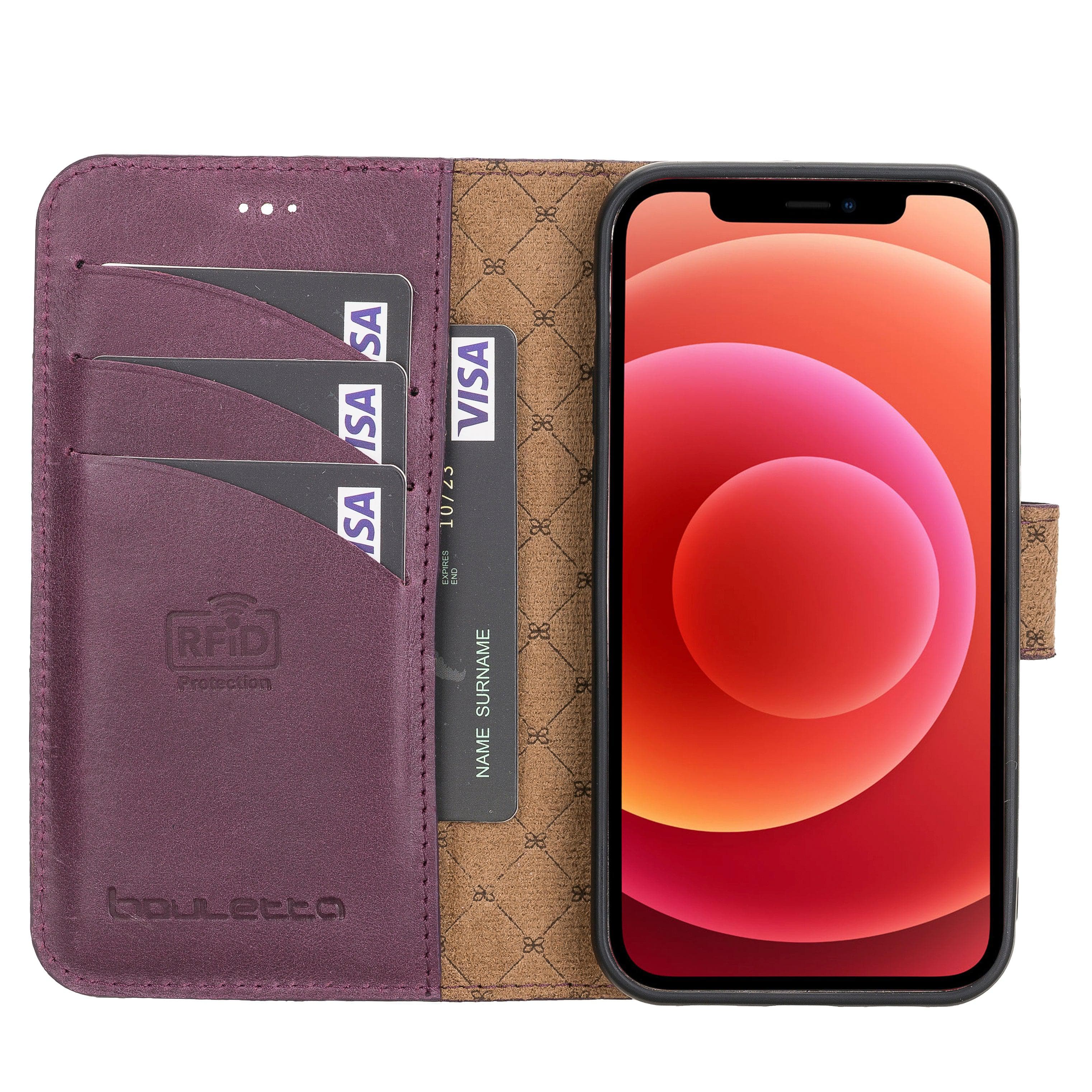 Magic iPhone 12 / 12 Pro Genuine Leather Detachable Wallet Case