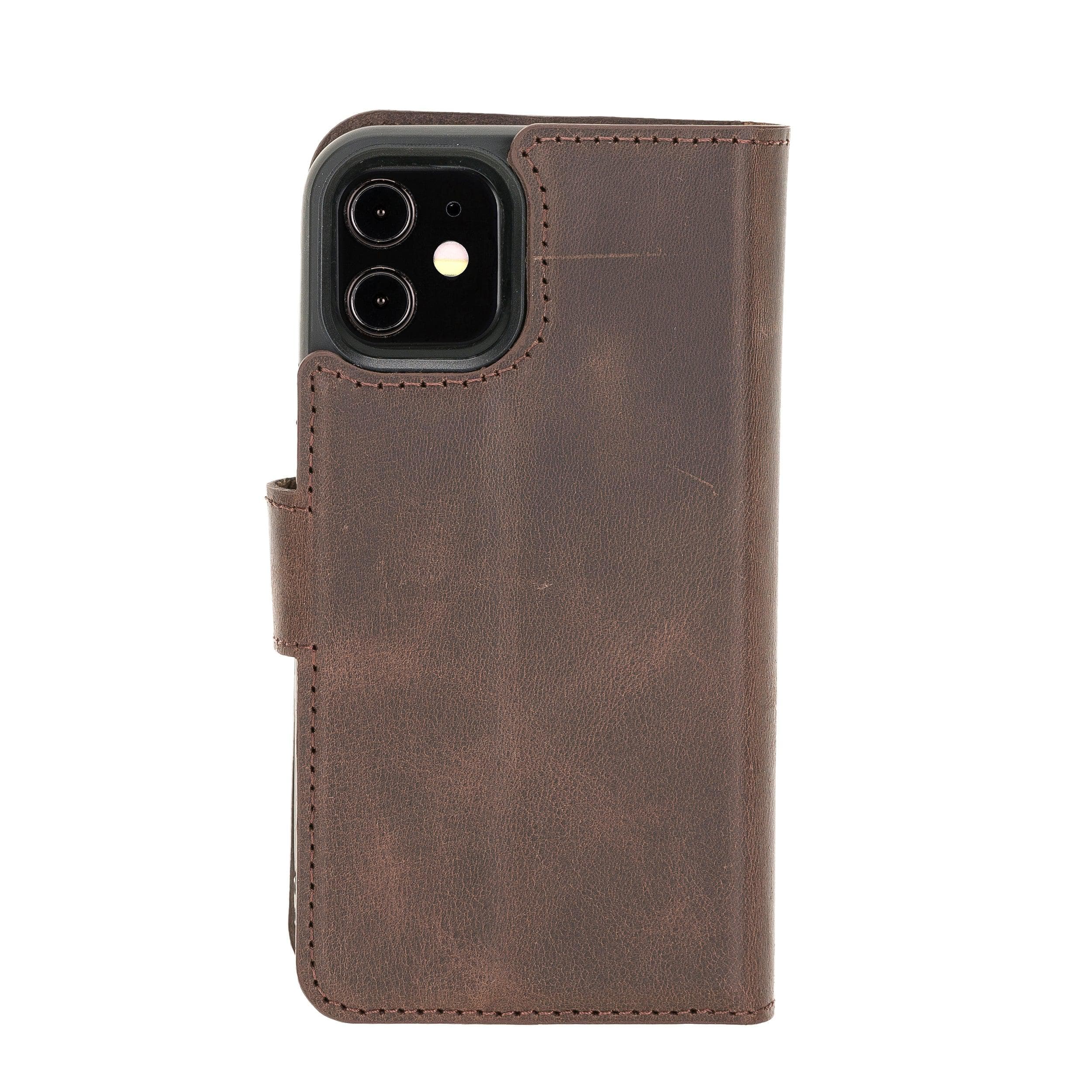 Magic iPhone 12 Pro Max Hakiki Deri Çıkarılabilir Cüzdan Kılıf