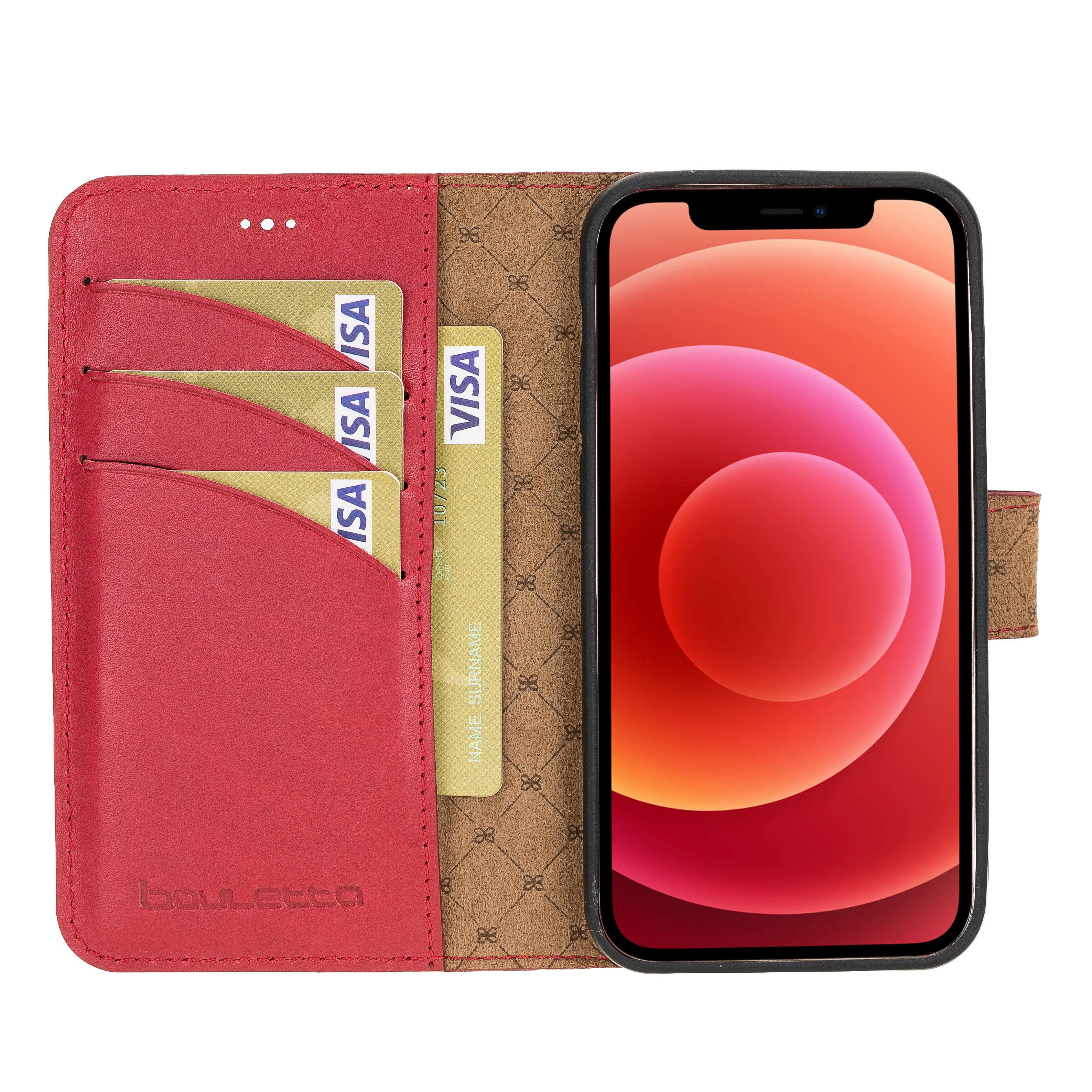 Magic iPhone 12 Pro Max Hakiki Deri Çıkarılabilir Cüzdan Kılıf