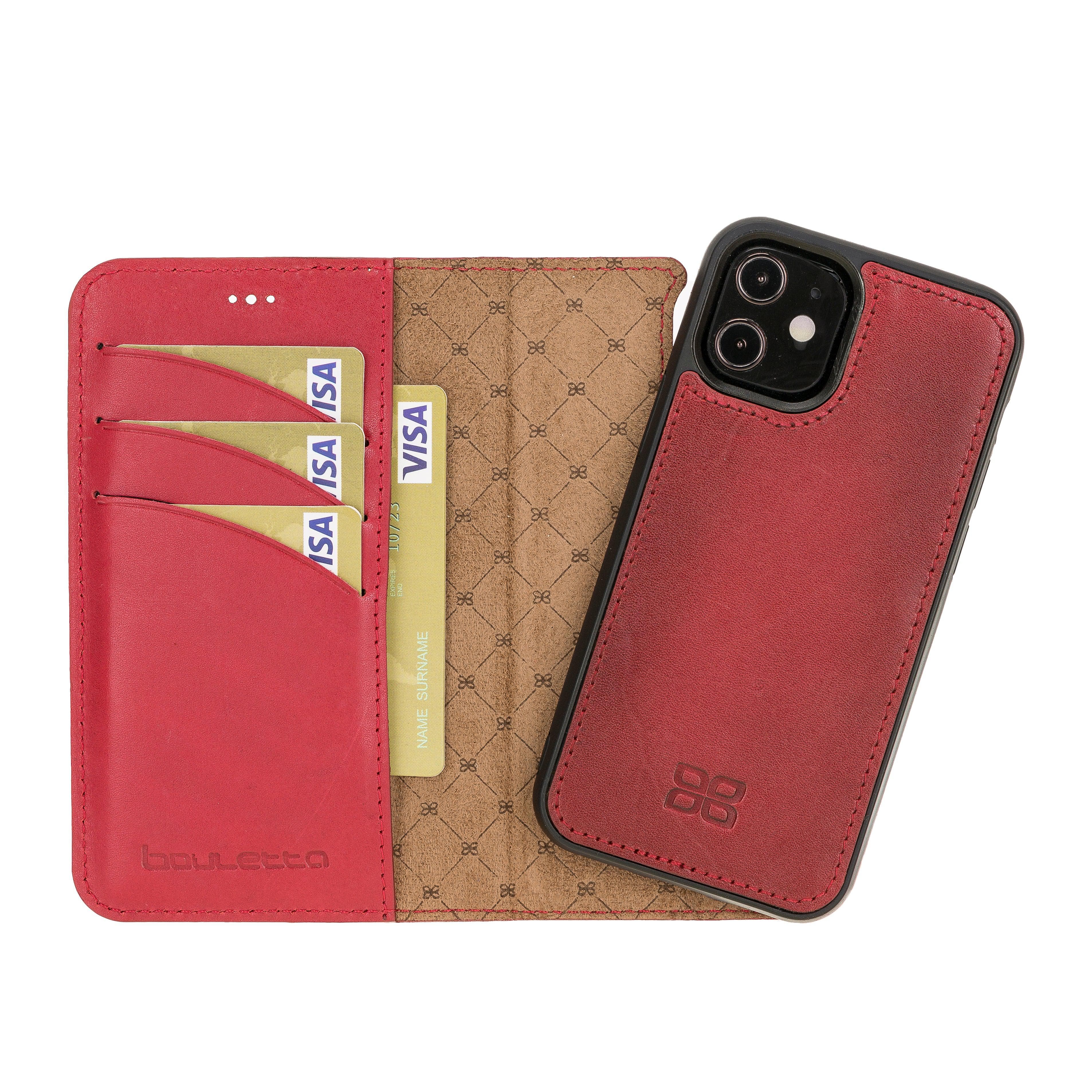 Magic iPhone 12 / 12 Pro Genuine Leather Detachable Wallet Case