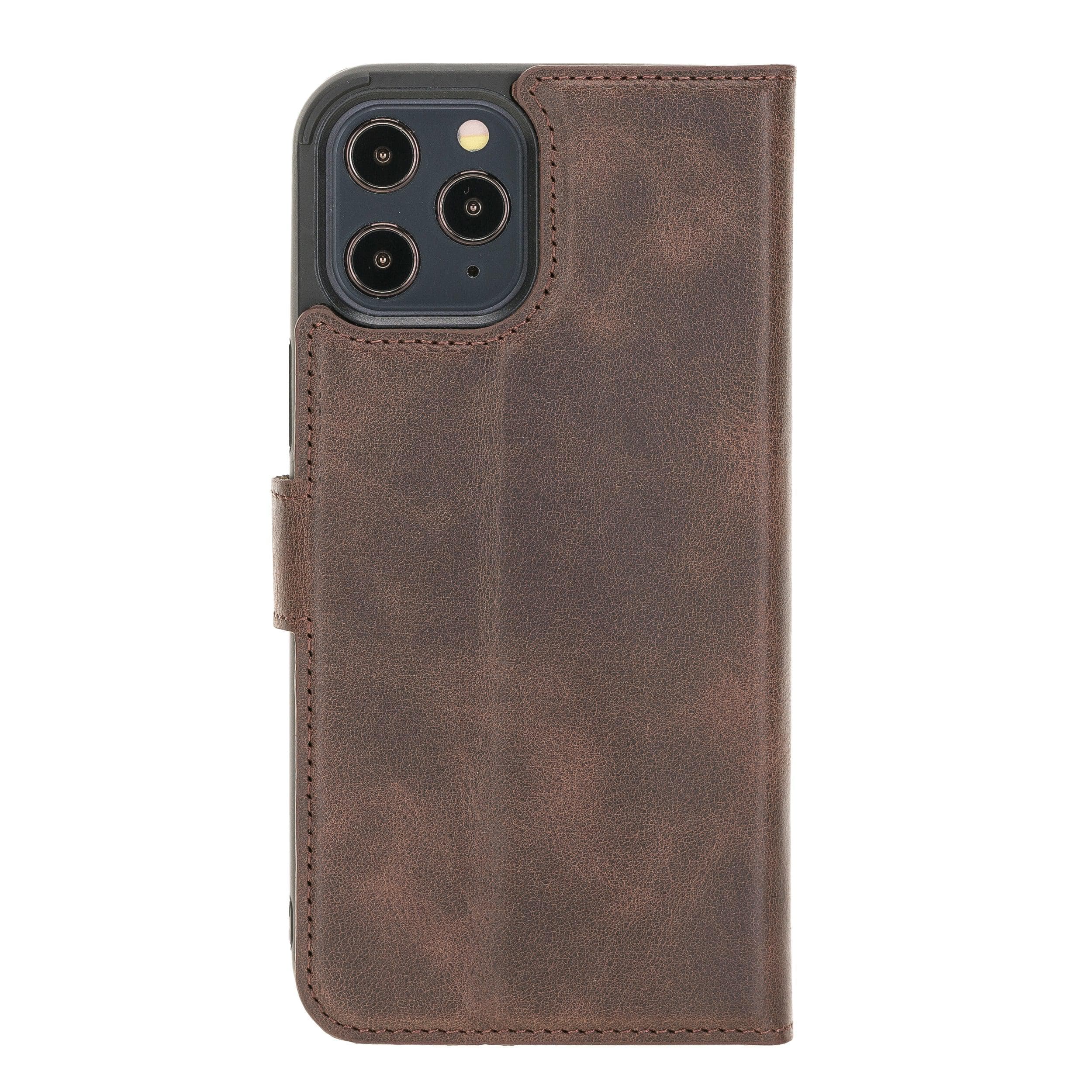 Magic iPhone 12 / 12 Pro Genuine Leather Detachable Wallet Case