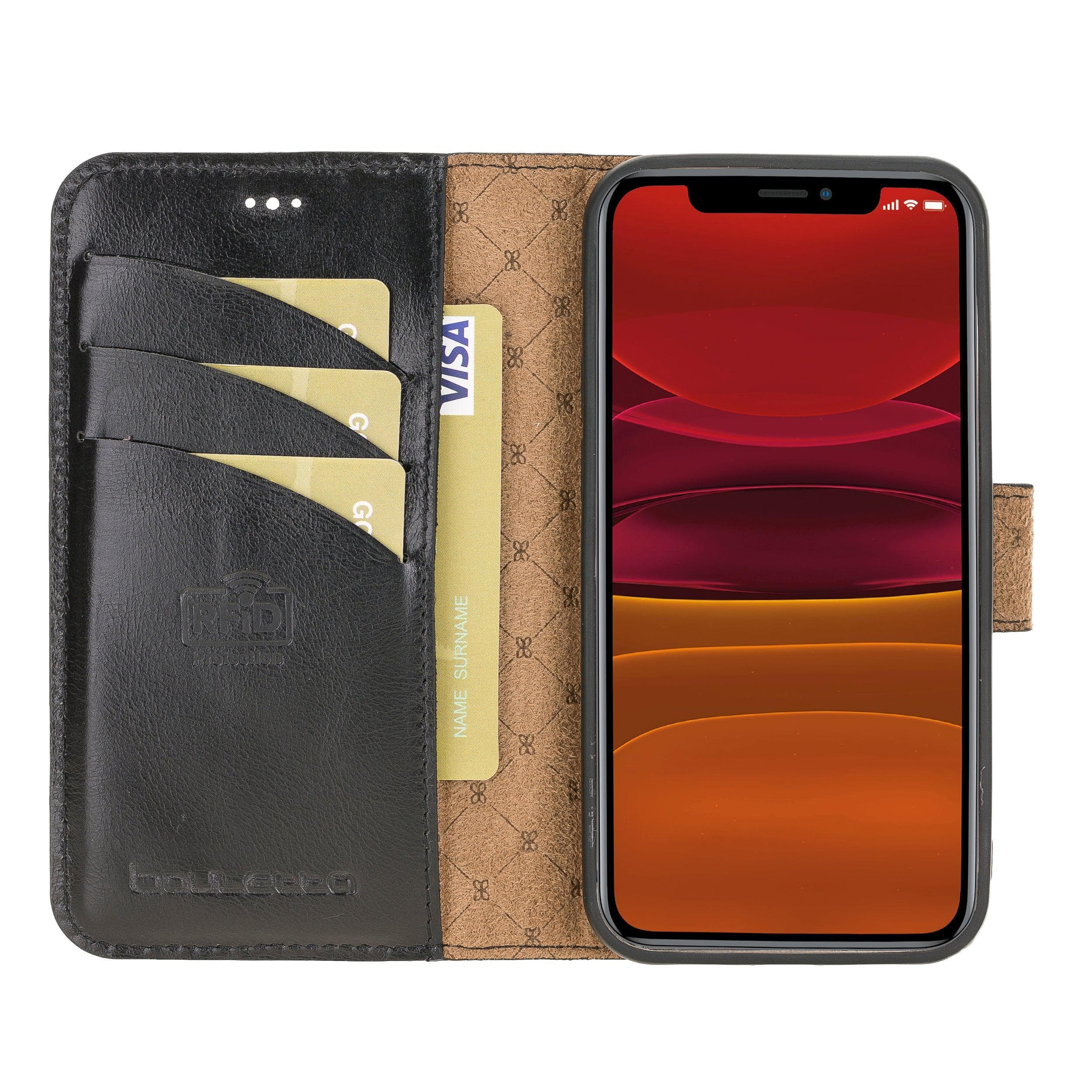 Magic iPhone 12 Pro Max Hakiki Deri Çıkarılabilir Cüzdan Kılıf