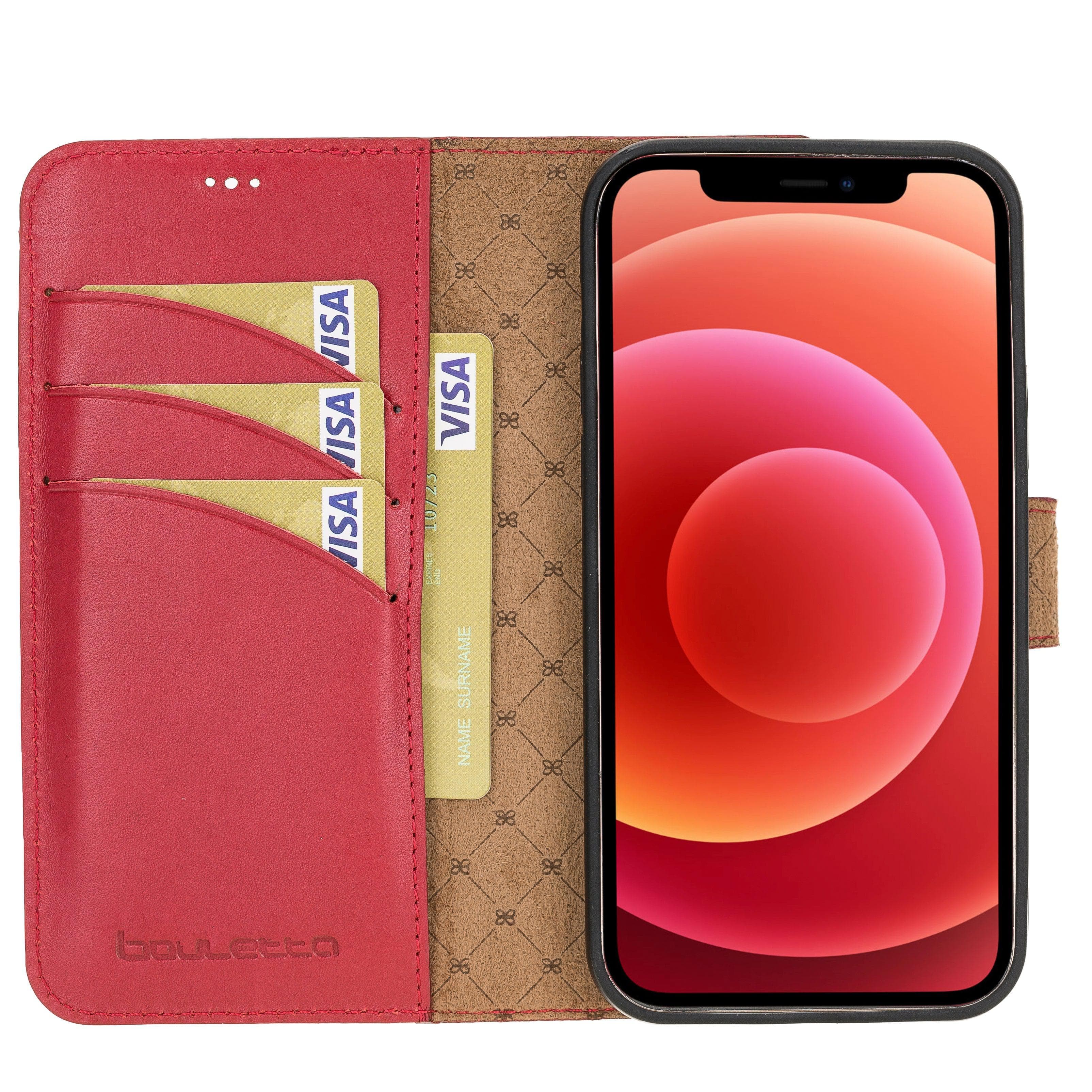 Magic iPhone 12 Pro Max Hakiki Deri Çıkarılabilir Cüzdan Kılıf