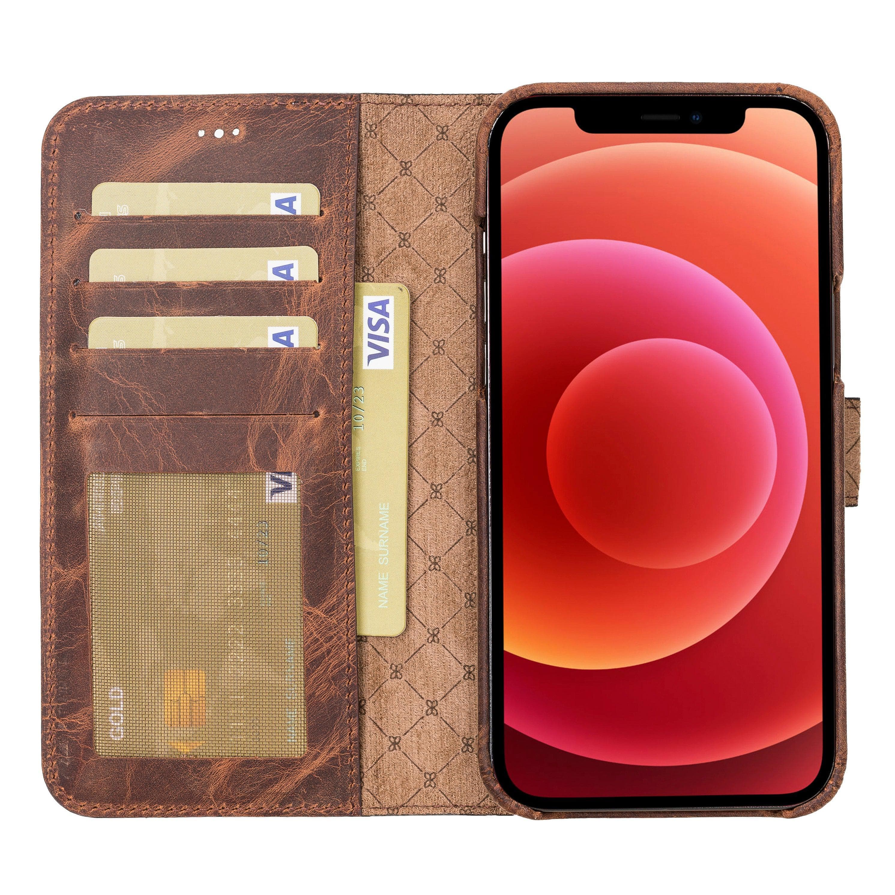 F360 Magic Genuine Leather iPhone 12 Pro / iPhone 12 Detachable Wallet Case