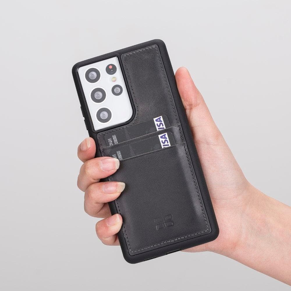 Flex Cover Hakiki Deri Samsung Galaxy S21 Plus Kılıf Kartlıklı