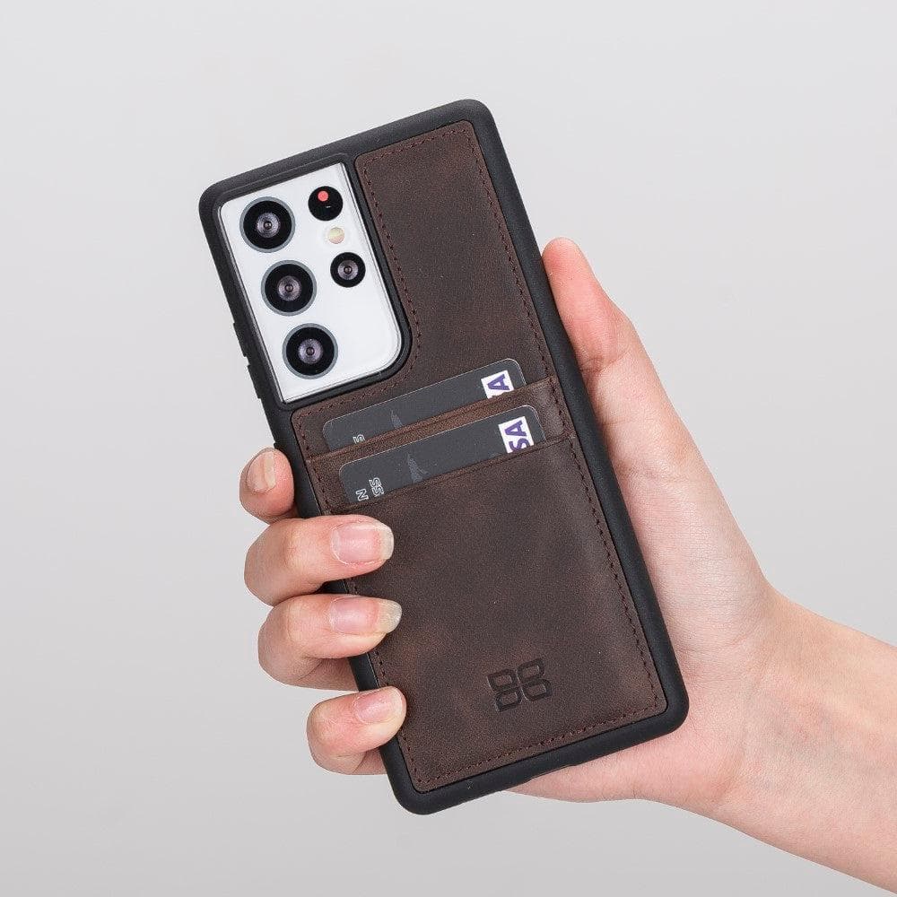 Flex Cover Hakiki Deri Samsung Galaxy S21 Plus Kılıf Kartlıklı