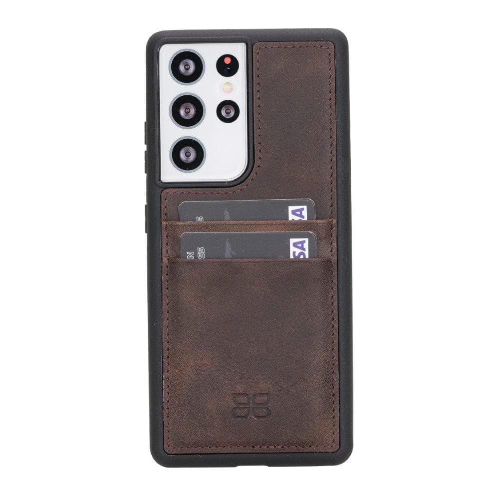 Flex Cover Genuine Leather Samsung Galaxy S21 Case with Card Holder