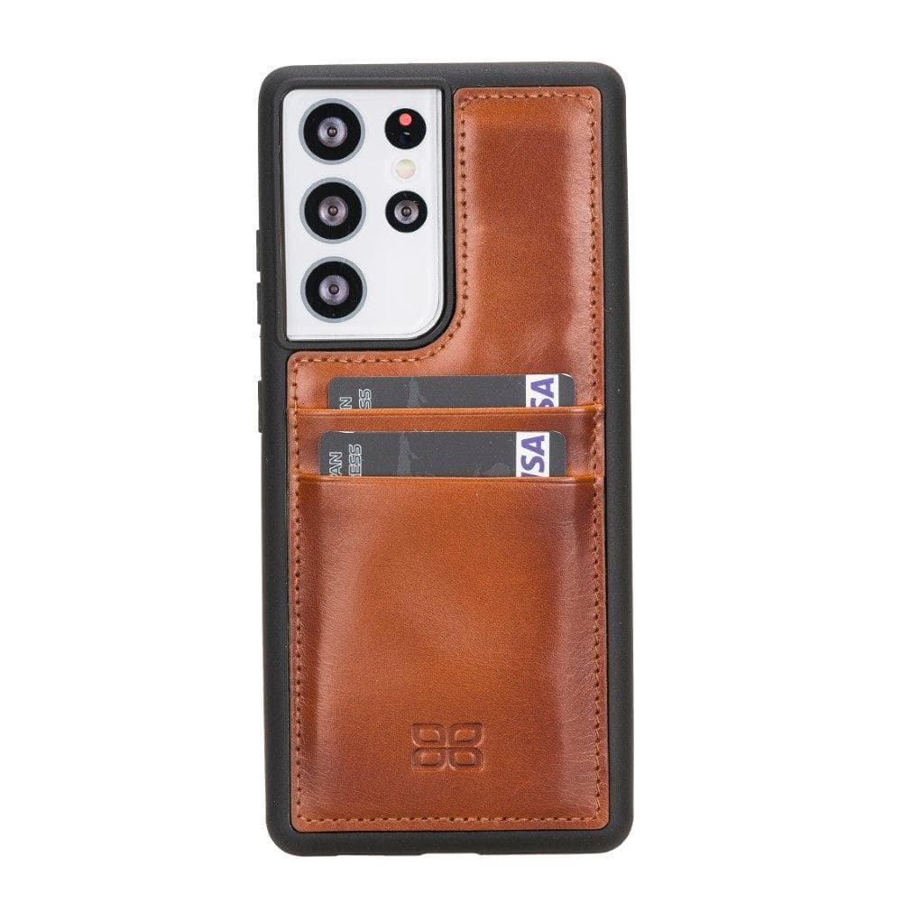Flex Cover Genuine Leather Samsung Galaxy S21 Case with Card Holder