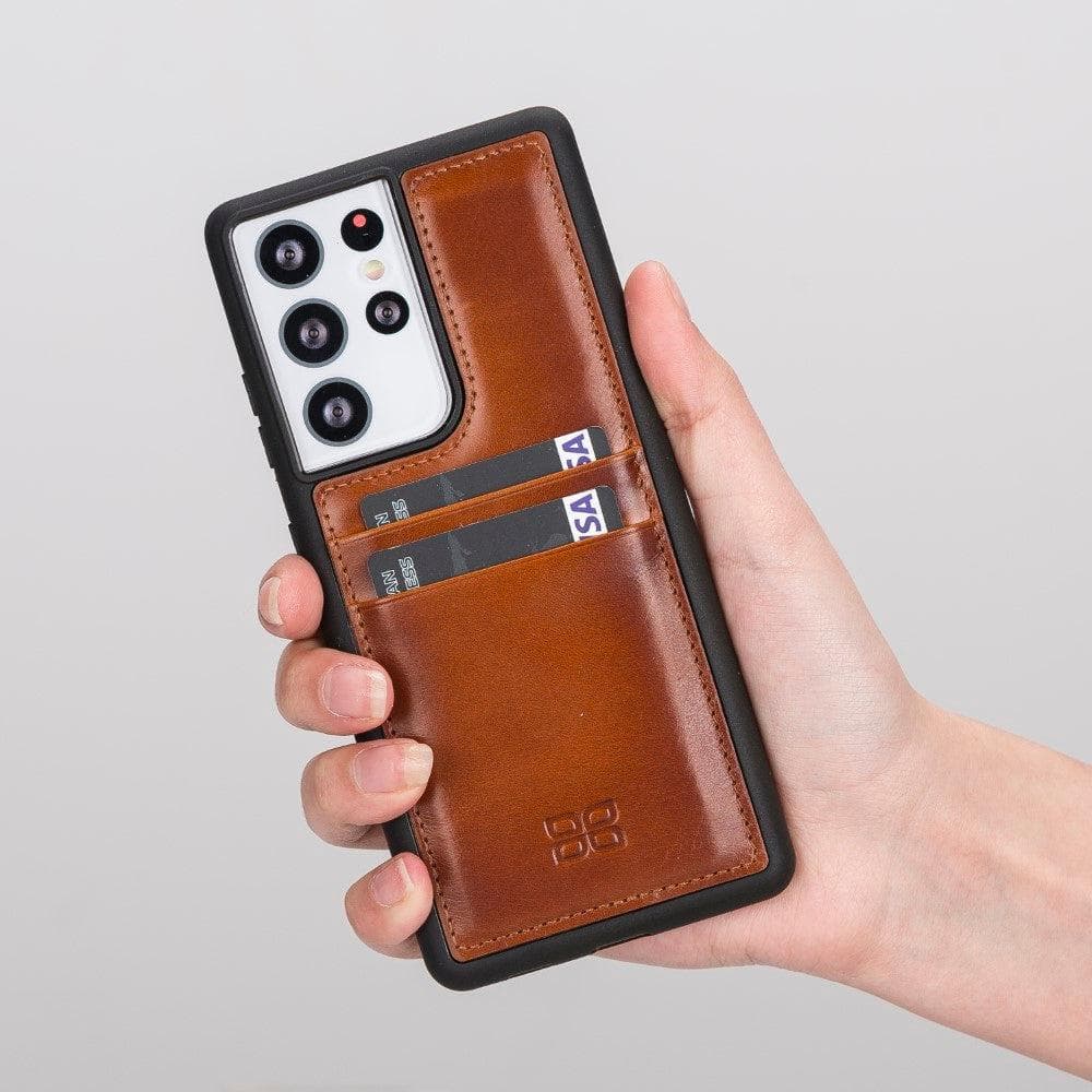 Flex Cover Genuine Leather Samsung Galaxy S21 Case with Card Holder