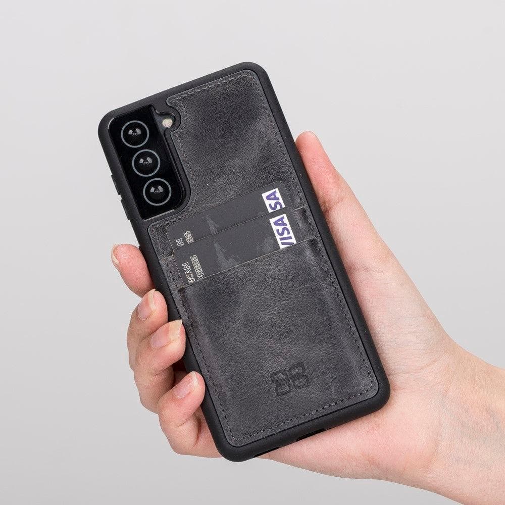 Flex Cover Genuine Leather Samsung Galaxy S21 Case with Card Holder