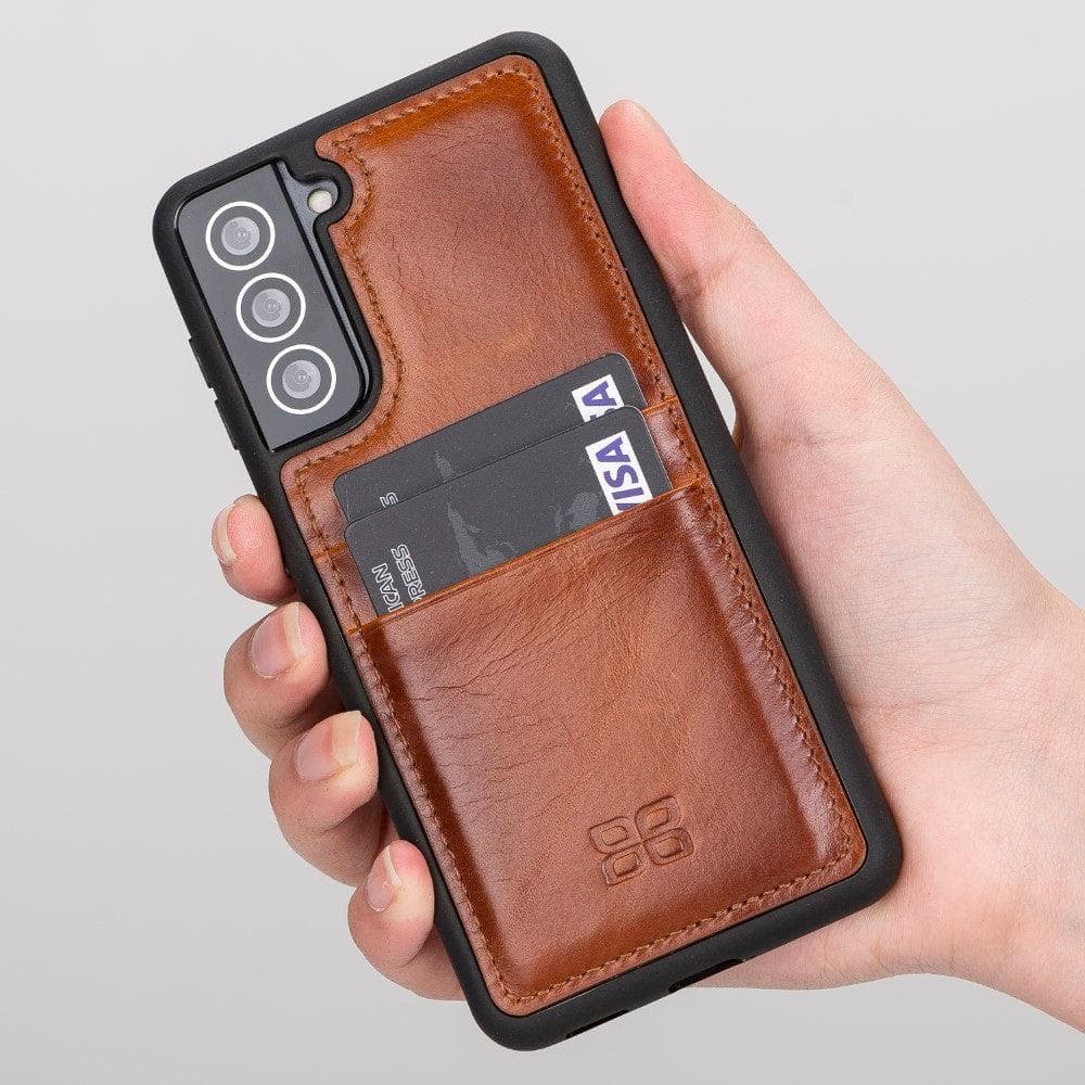 Flex Cover Genuine Leather Samsung Galaxy S21 Case with Card Holder