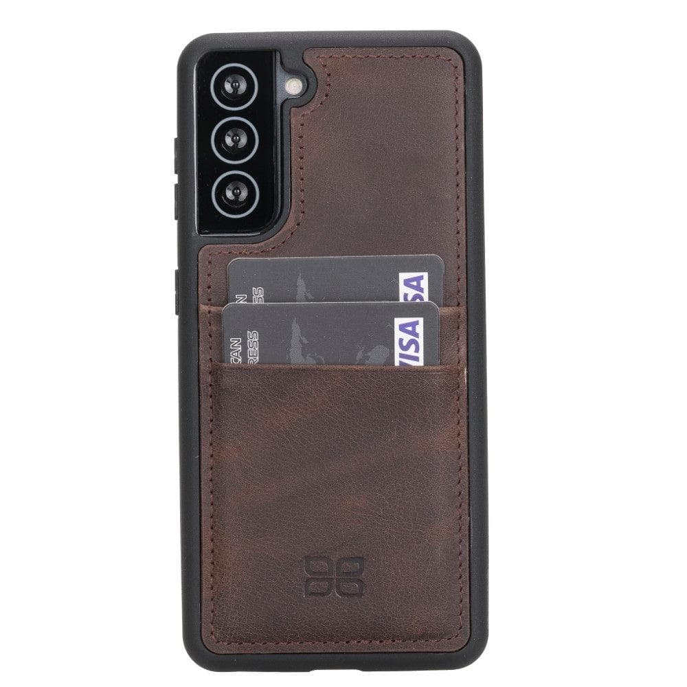 Flex Cover Genuine Leather Samsung Galaxy S21 Case with Card Holder