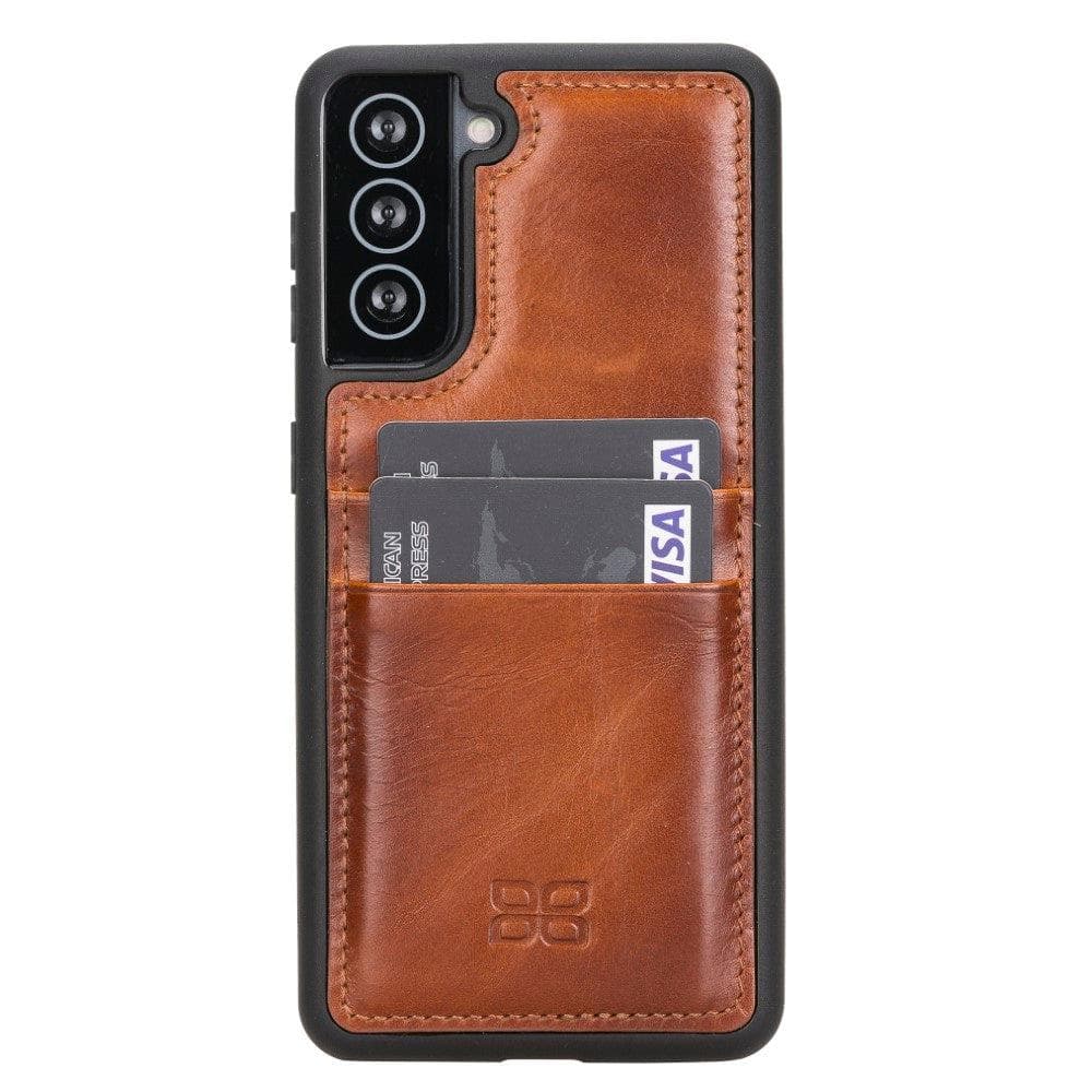 Flex Cover Genuine Leather Samsung Galaxy S21 Case with Card Holder