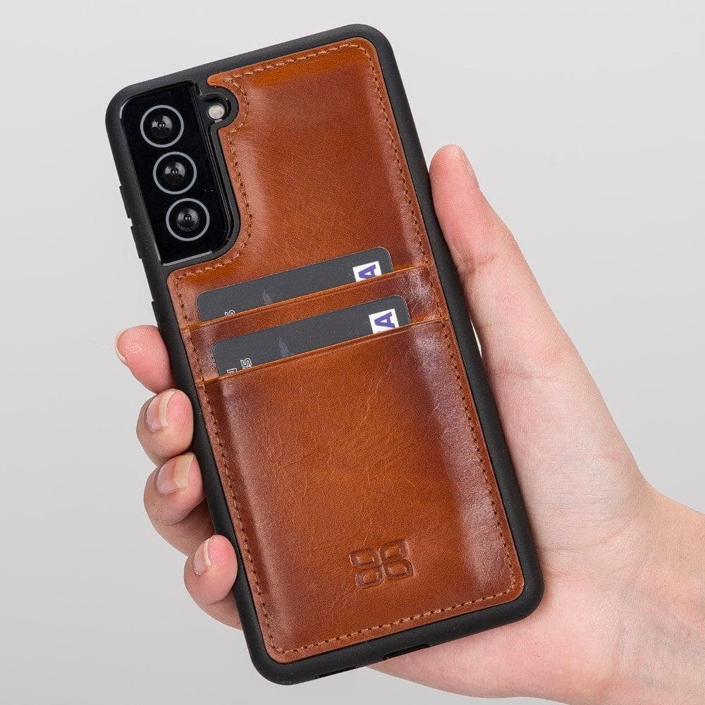 Flex Cover Genuine Leather Samsung Galaxy S21 Case with Card Holder