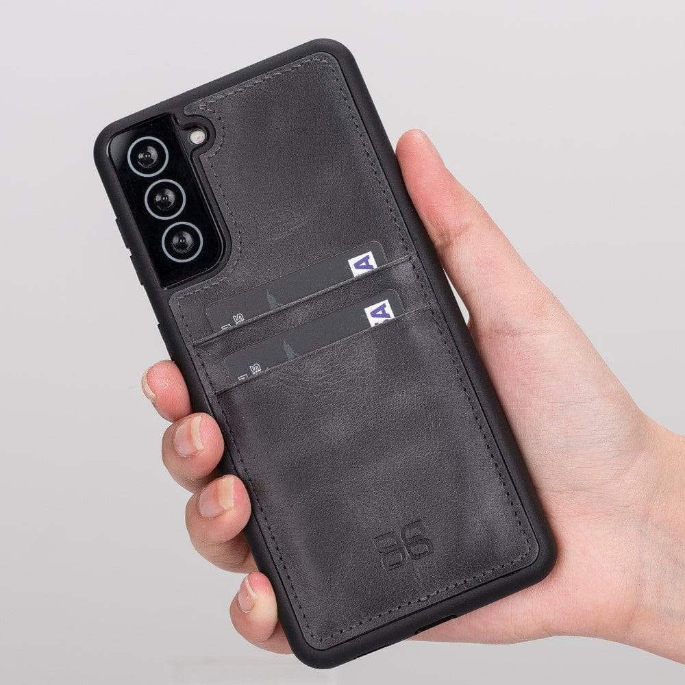 Flex Cover Genuine Leather Samsung Galaxy S21 Case with Card Holder