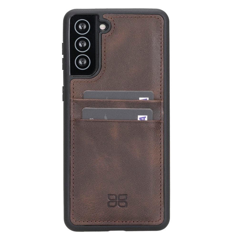 Flex Cover Genuine Leather Samsung Galaxy S21 Case with Card Holder