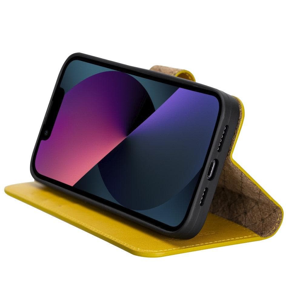 Magic iPhone 13 Detachable Genuine Colorful Leather Wallet Case
