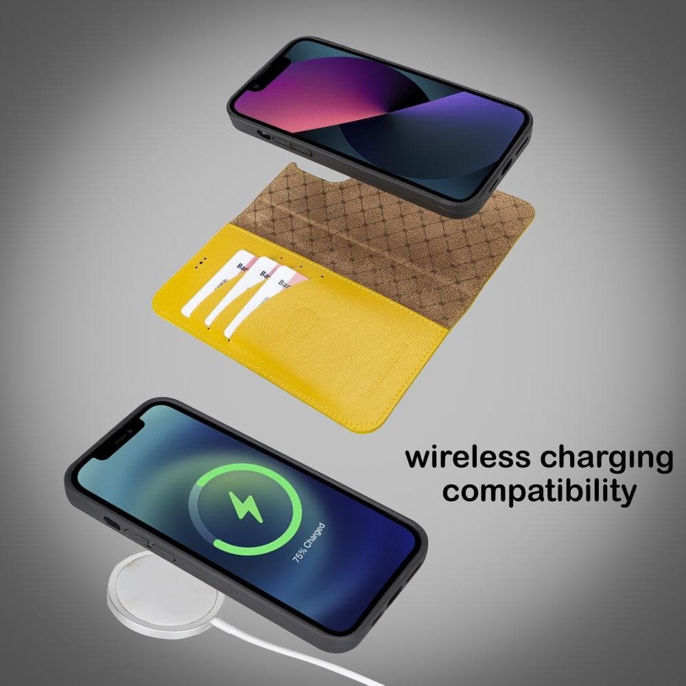 Magic iPhone 13 Pro Çıkarılabilir Orijinal Renkli Deri Cüzdan Kılıf