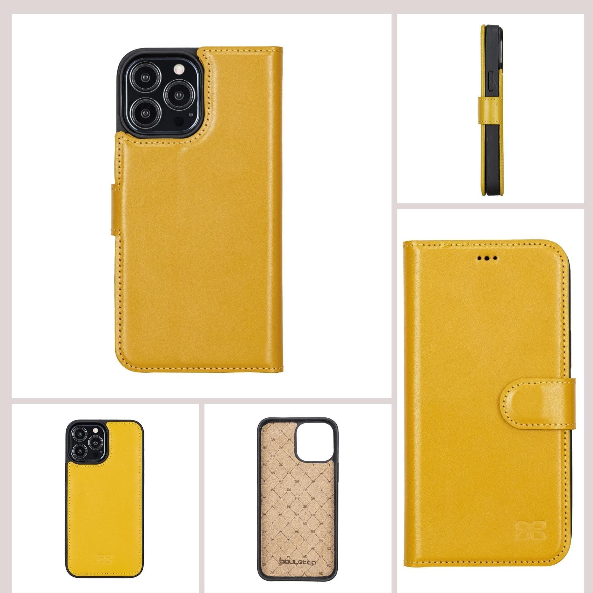 Magic iPhone 13 Pro Çıkarılabilir Orijinal Renkli Deri Cüzdan Kılıf