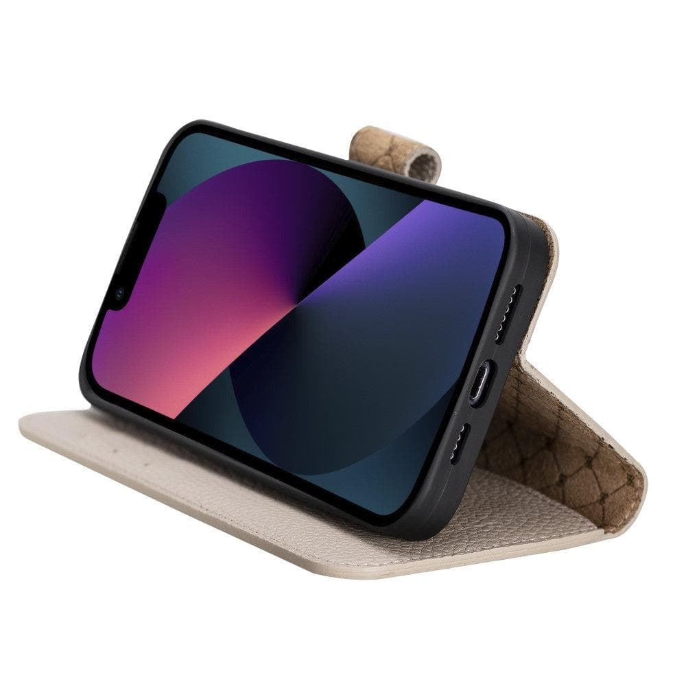 Magic iPhone 13 Detachable Genuine Colorful Leather Wallet Case