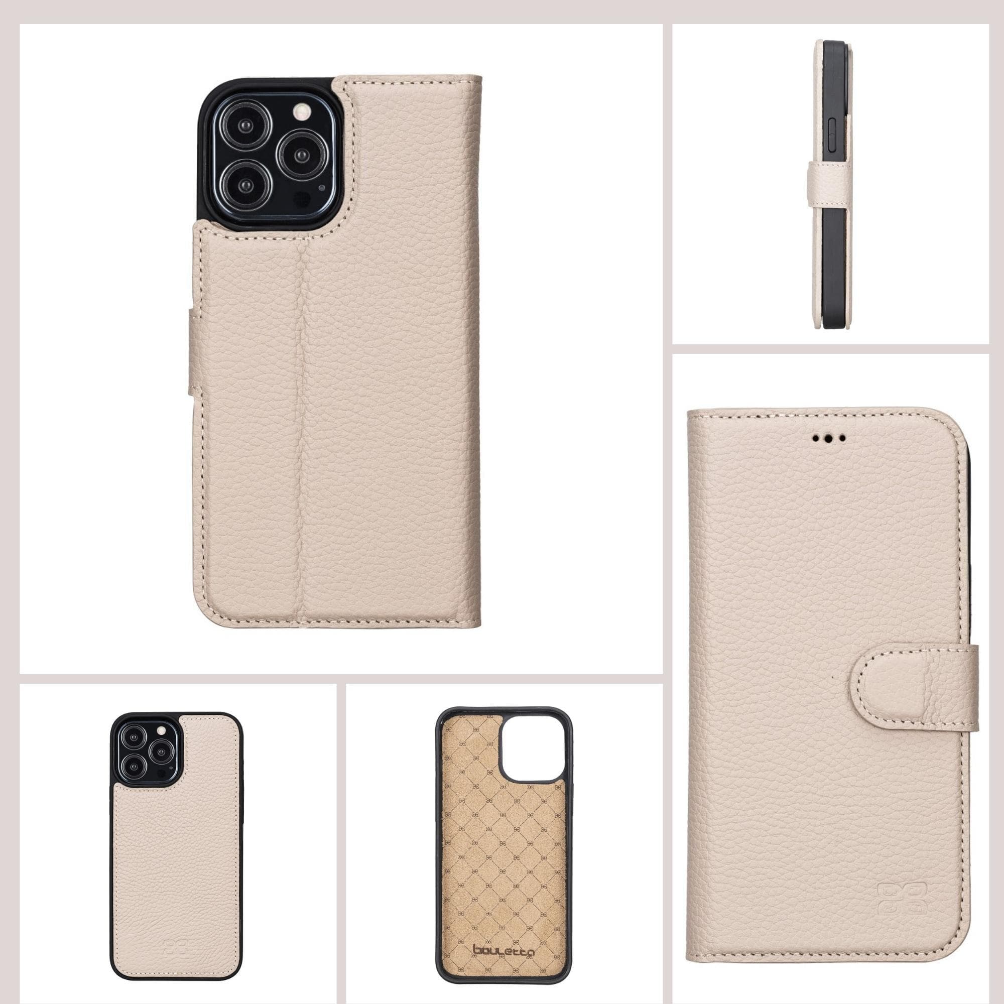 Magic iPhone 13 Pro Çıkarılabilir Orijinal Renkli Deri Cüzdan Kılıf