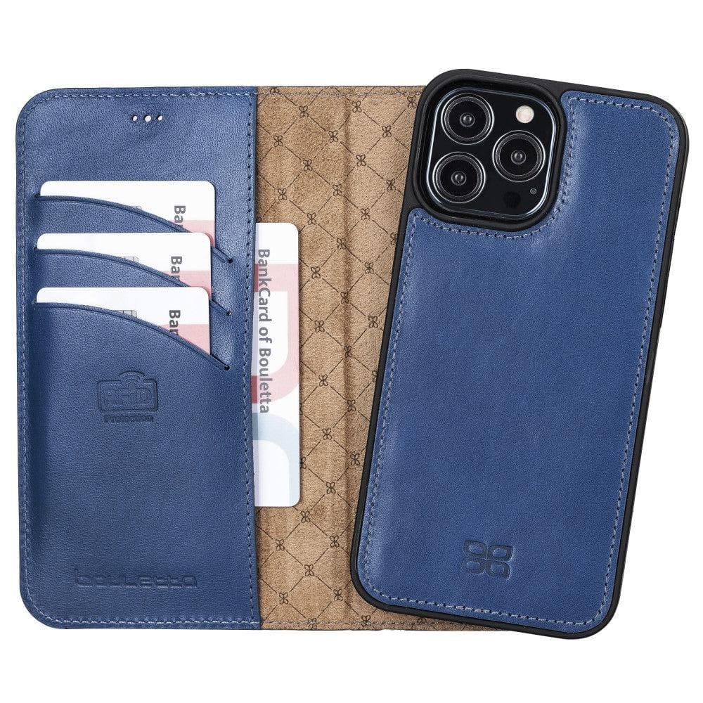 Magic iPhone 13 Detachable Genuine Colorful Leather Wallet Case