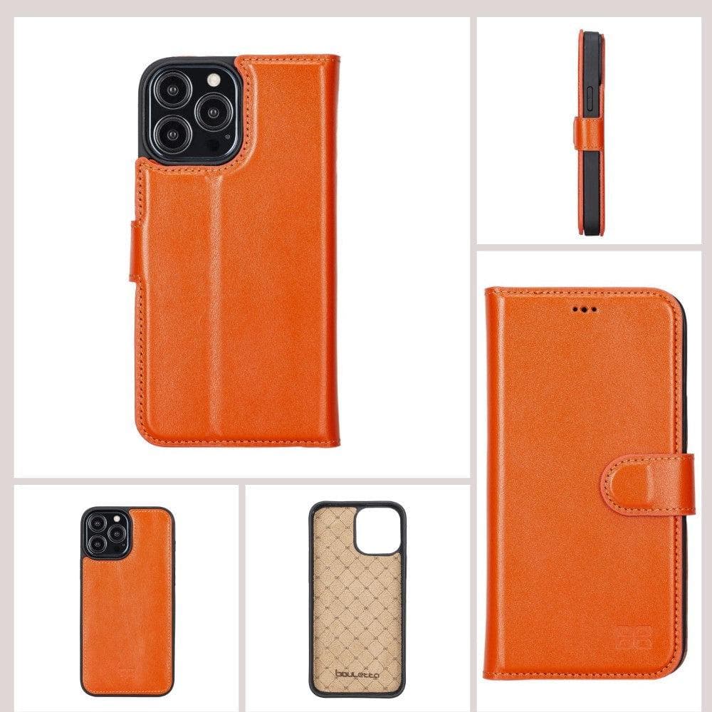 Magic iPhone 13 Detachable Genuine Colorful Leather Wallet Case