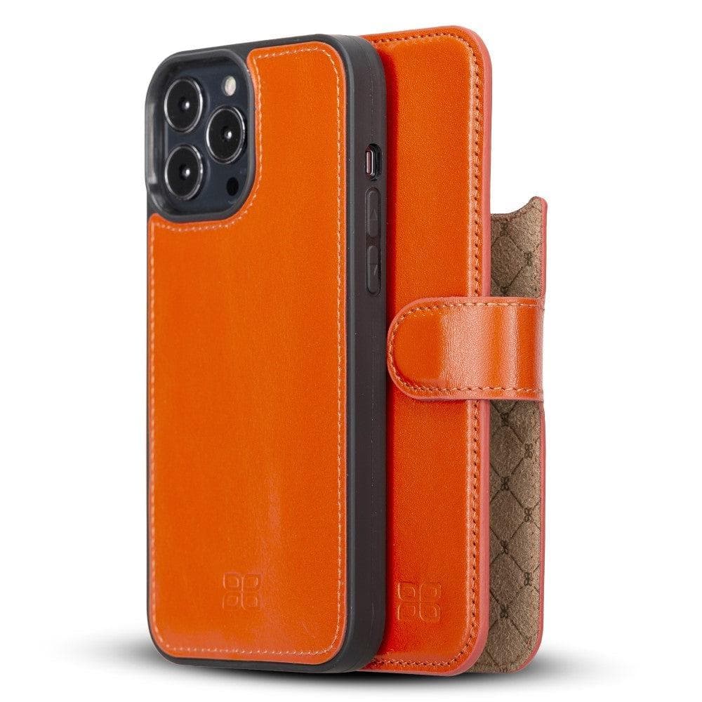 Magic iPhone 13 Detachable Genuine Colorful Leather Wallet Case