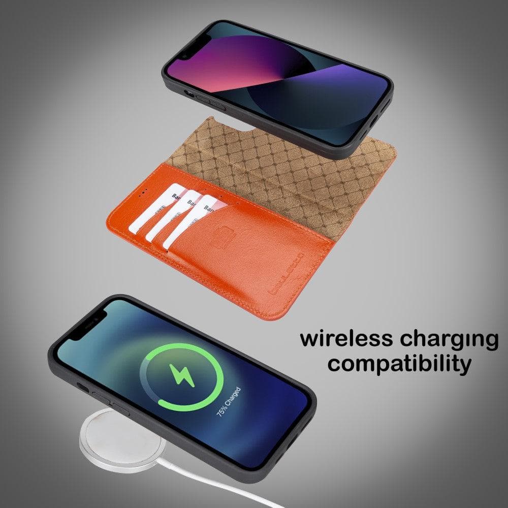 Magic iPhone 13 Detachable Genuine Colorful Leather Wallet Case