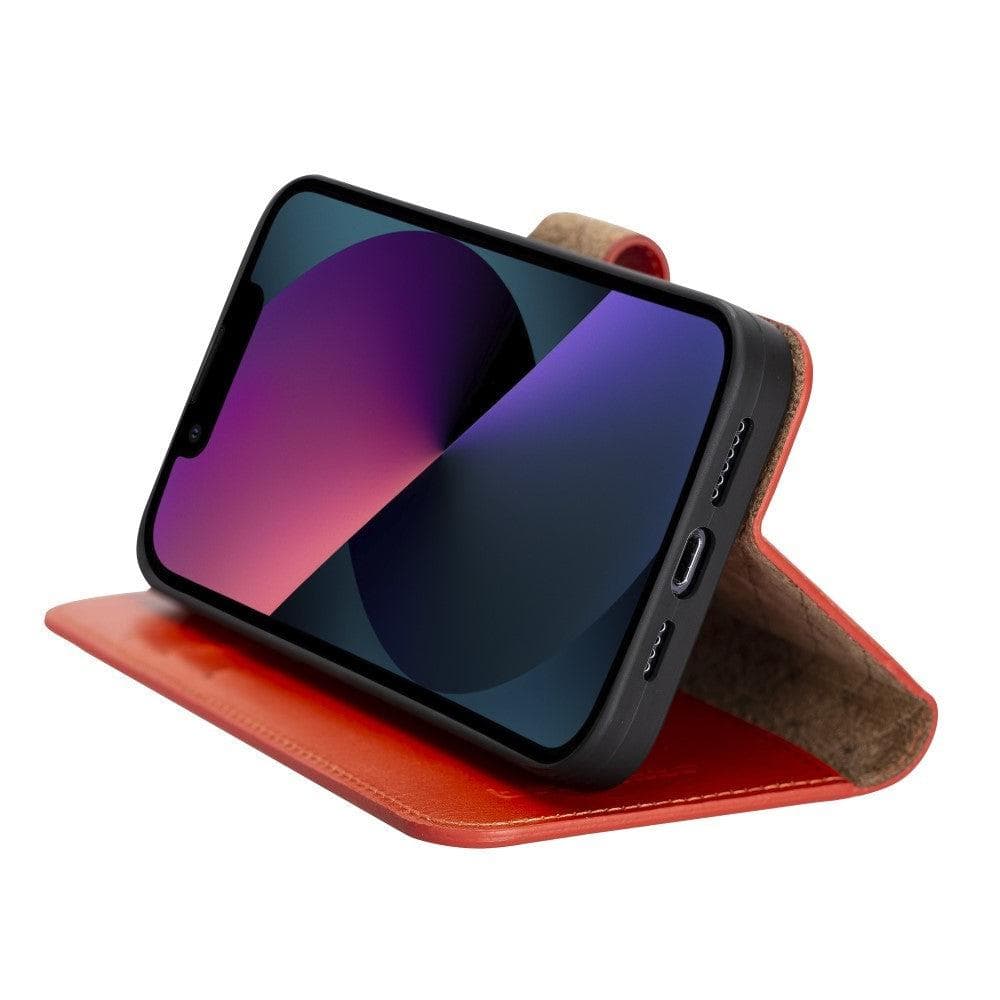 Magic iPhone 13 Detachable Genuine Colorful Leather Wallet Case