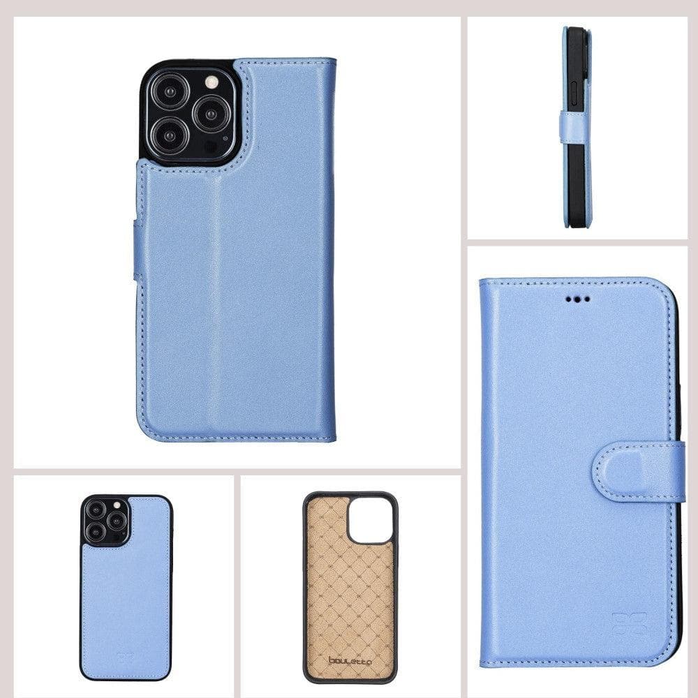 Magic iPhone 13 Detachable Genuine Colorful Leather Wallet Case