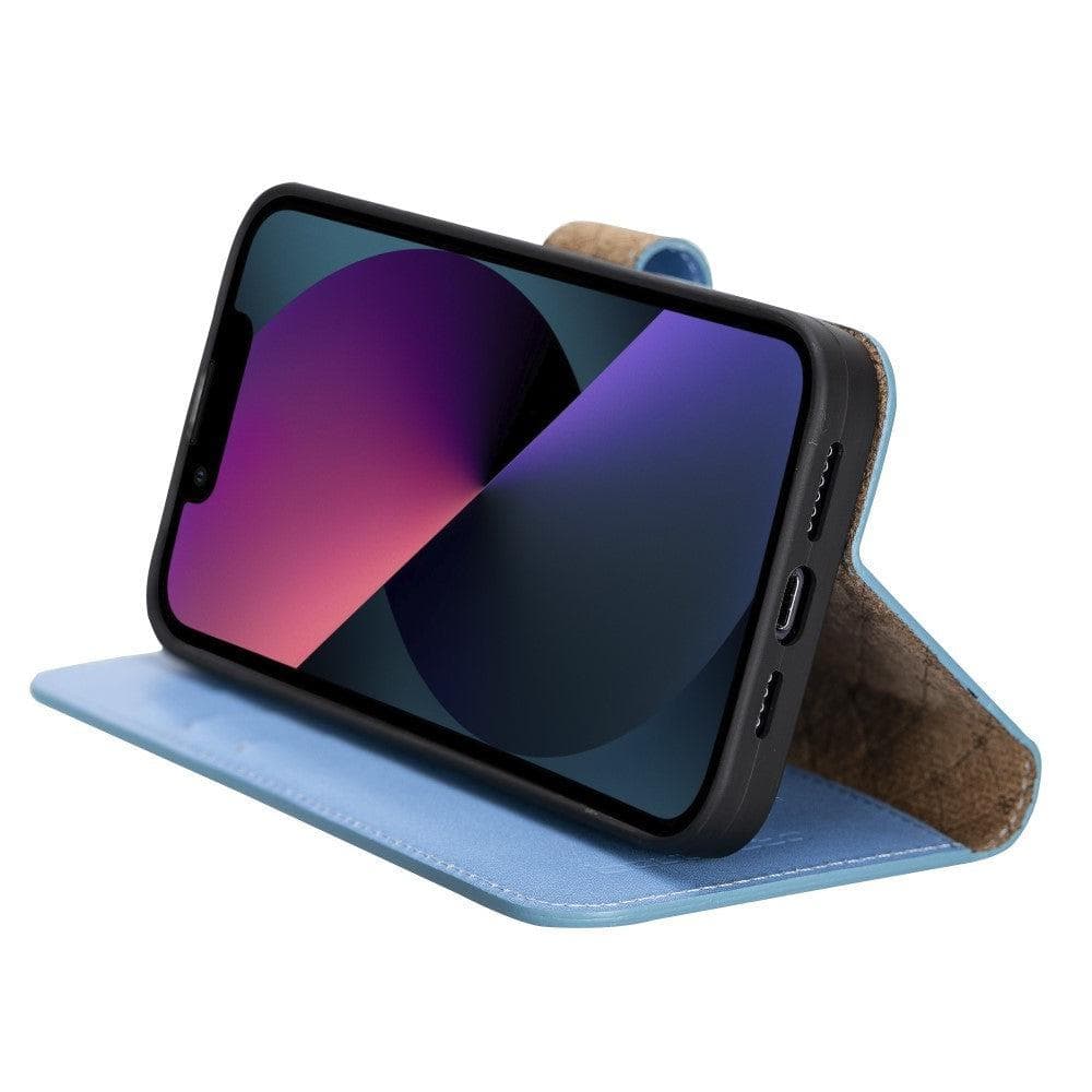 Magic iPhone 13 Detachable Genuine Colorful Leather Wallet Case