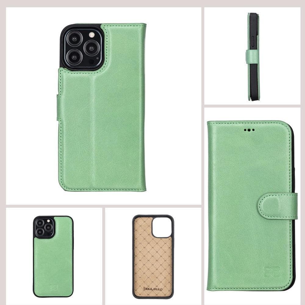 Magic iPhone 13 Detachable Genuine Colorful Leather Wallet Case