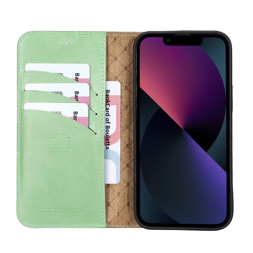 Magic iPhone 13 Detachable Genuine Colorful Leather Wallet Case