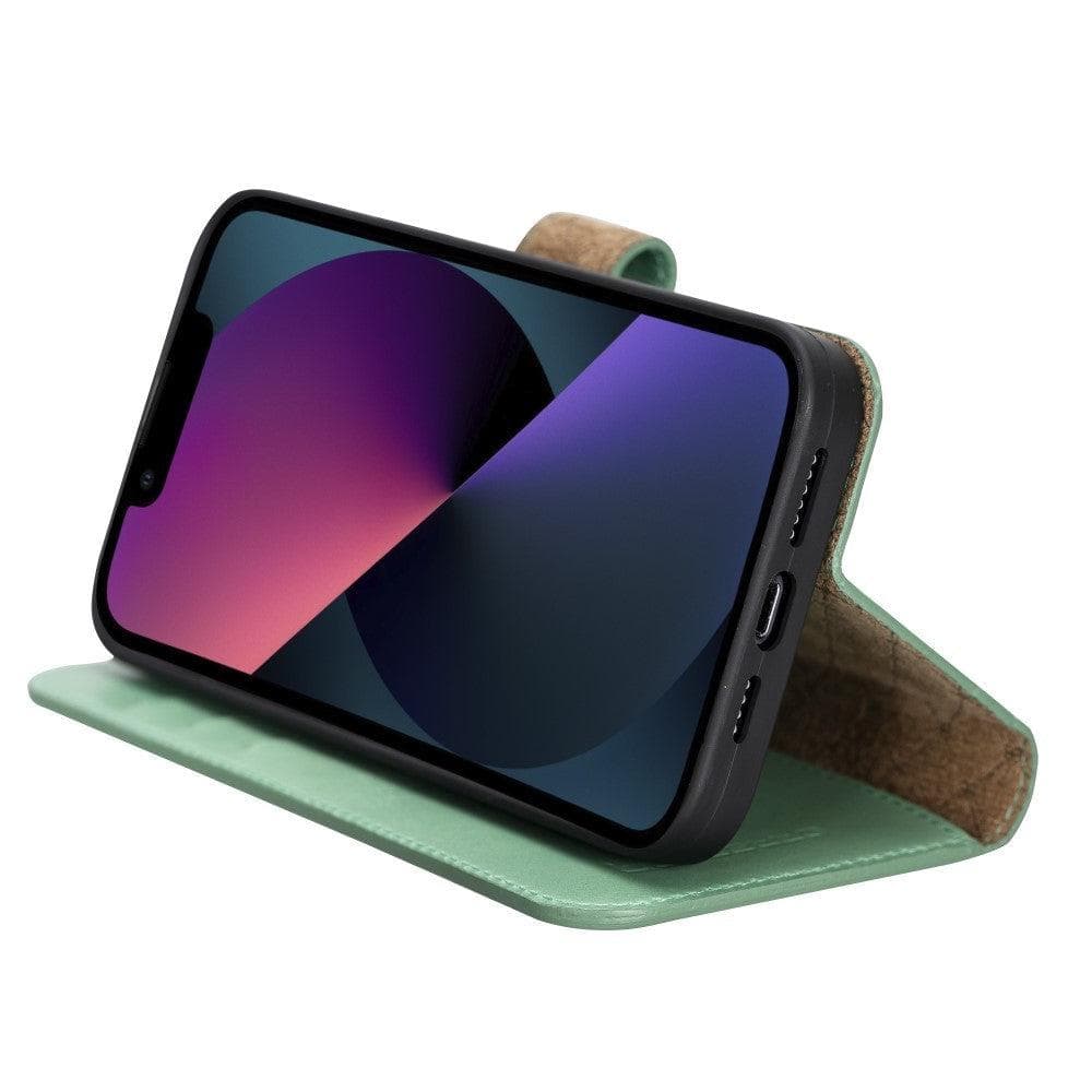 Magic iPhone 13 Detachable Genuine Colorful Leather Wallet Case