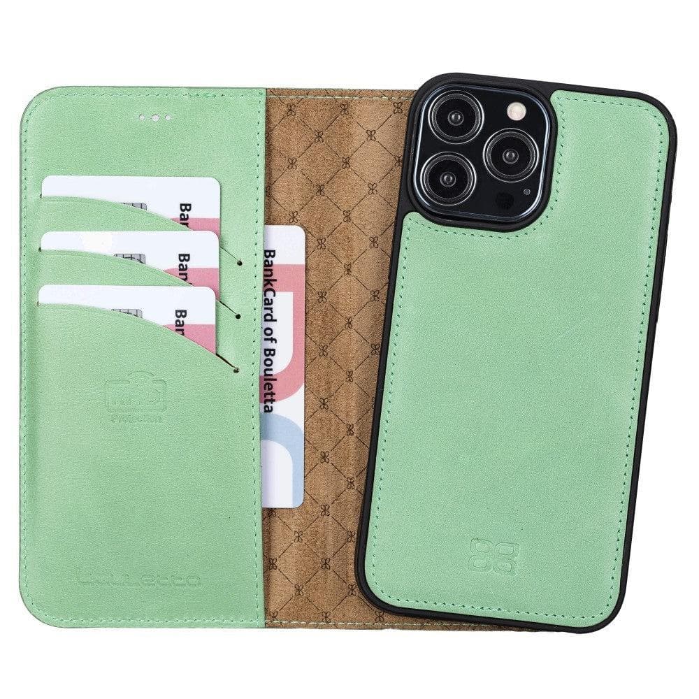 Magic iPhone 13 Detachable Genuine Colorful Leather Wallet Case