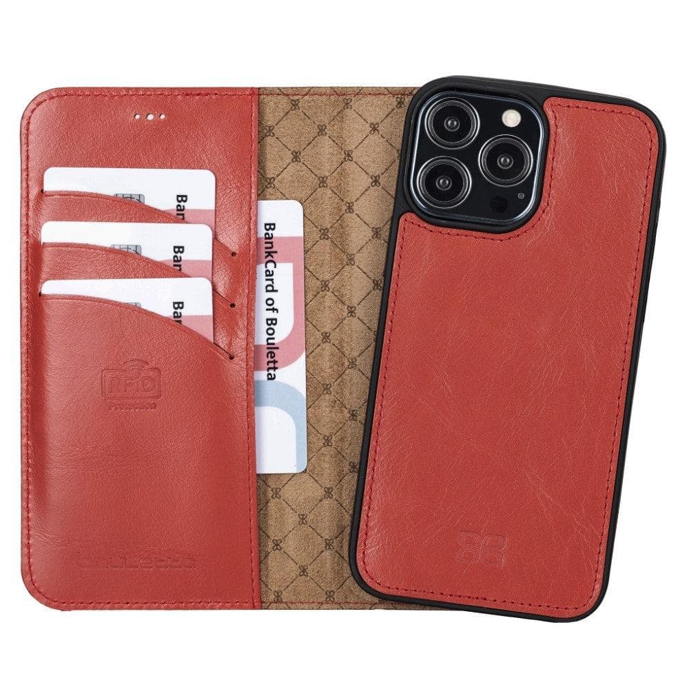 Magic iPhone 13 Detachable Genuine Colorful Leather Wallet Case