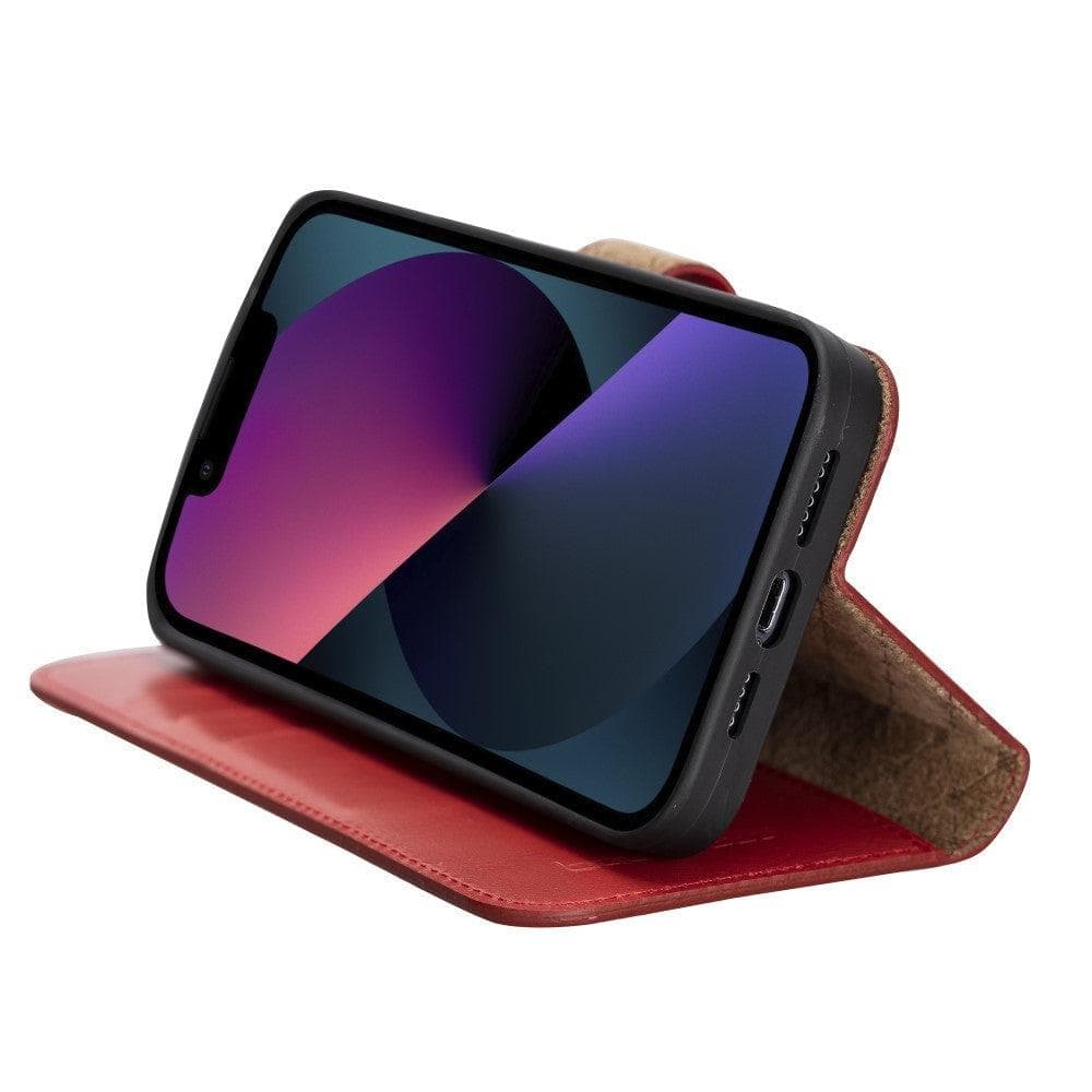 Magic iPhone 13 Detachable Genuine Colorful Leather Wallet Case