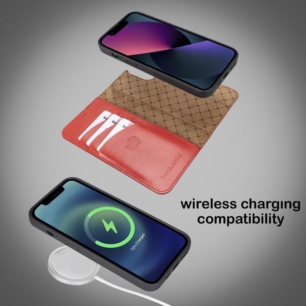 Magic iPhone 13 Detachable Genuine Colorful Leather Wallet Case