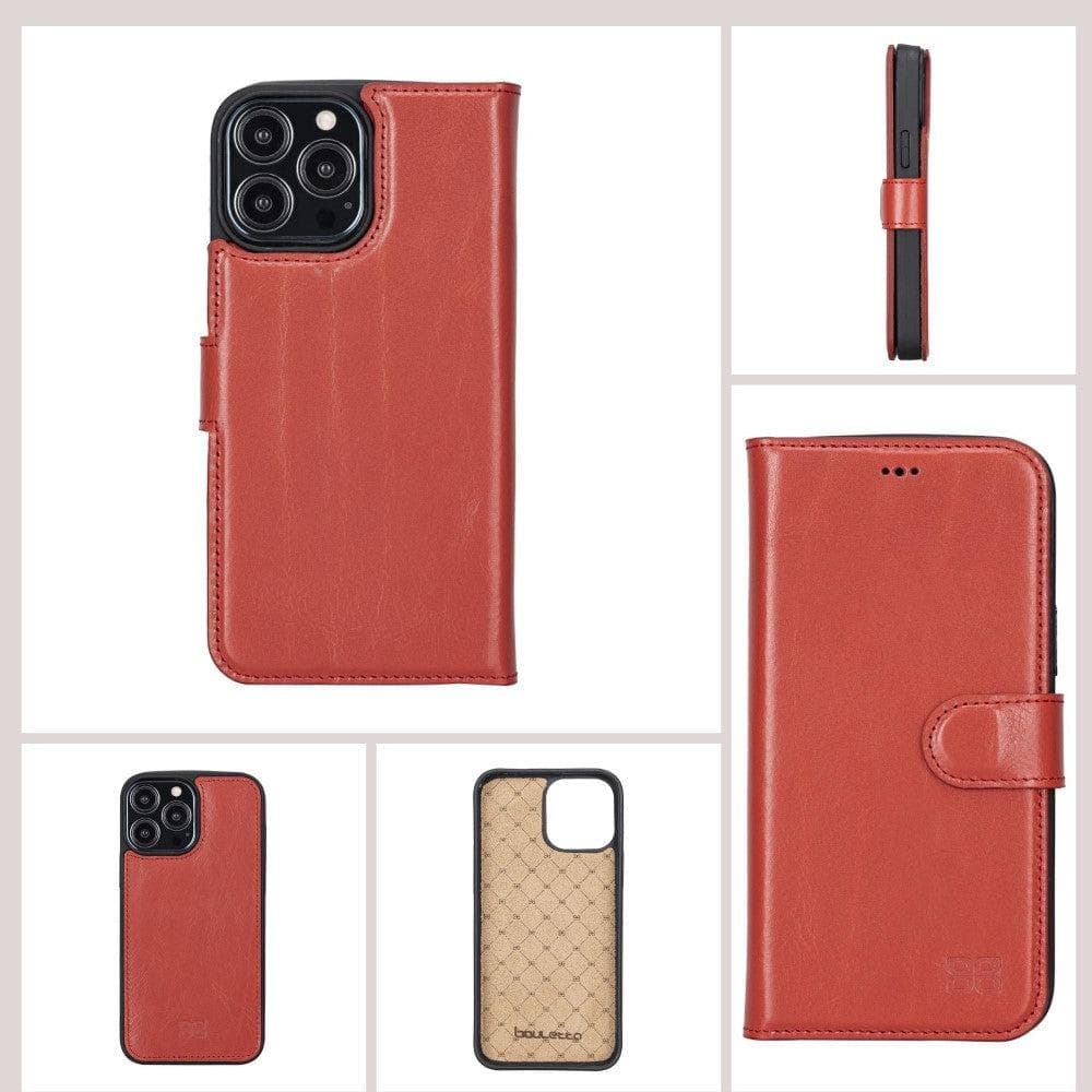 Magic iPhone 13 Detachable Genuine Colorful Leather Wallet Case