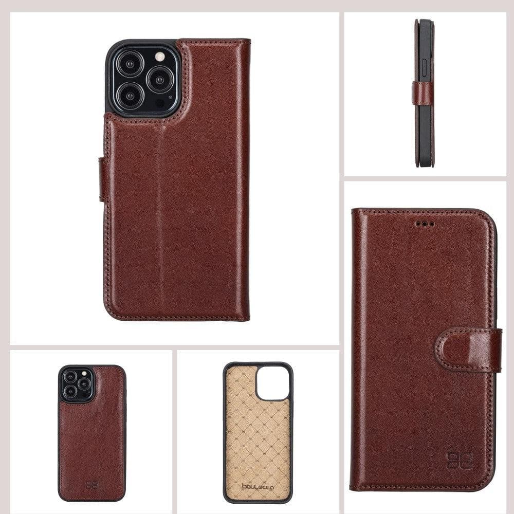 Magic iPhone 13 Detachable Genuine Colorful Leather Wallet Case