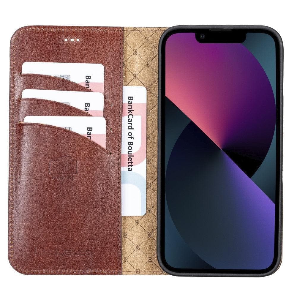 Magic iPhone 13 Detachable Genuine Colorful Leather Wallet Case