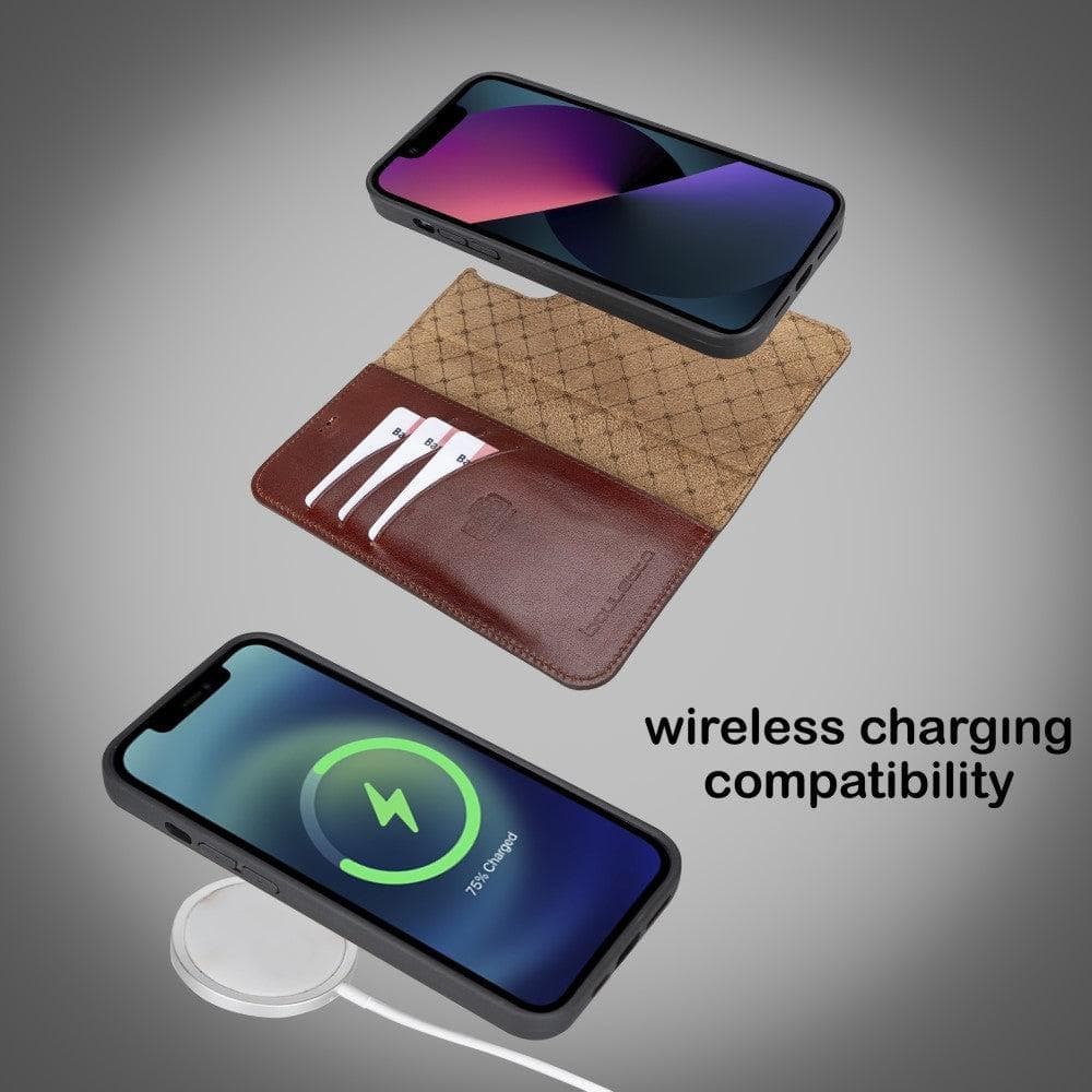Magic iPhone 13 Detachable Genuine Colorful Leather Wallet Case