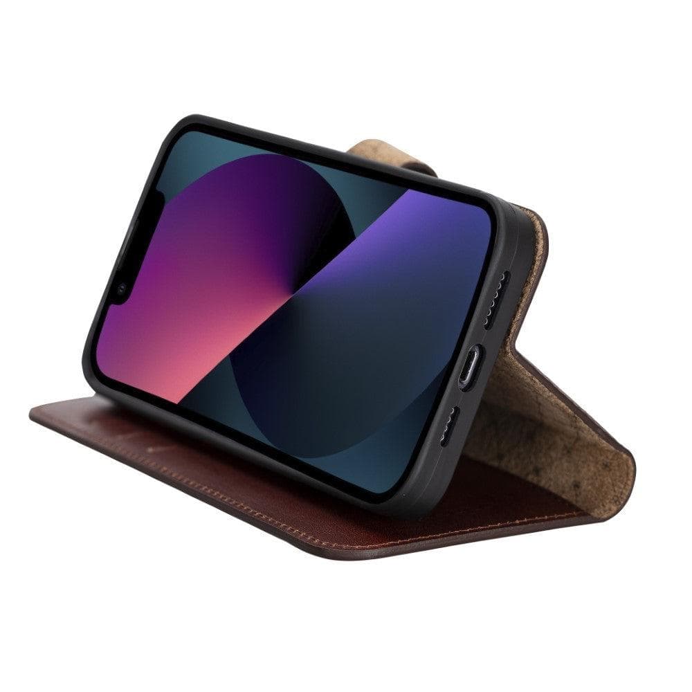 Magic iPhone 13 Detachable Genuine Colorful Leather Wallet Case