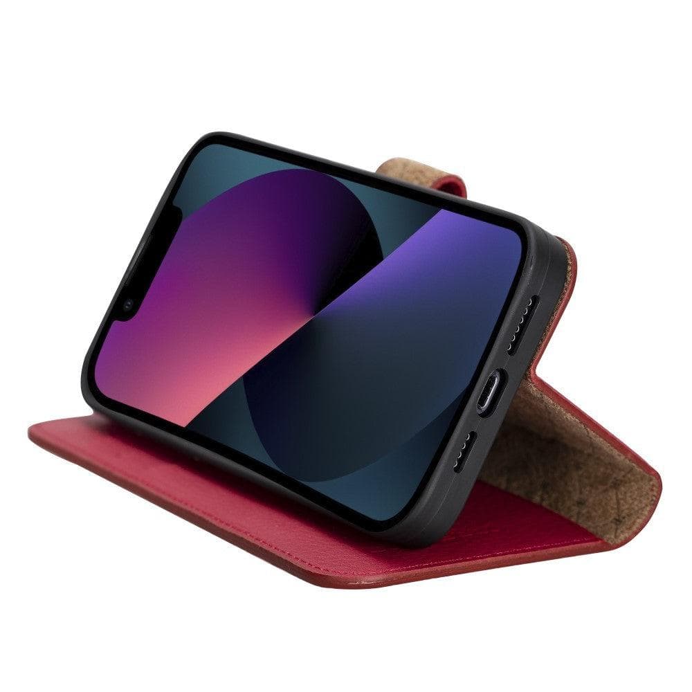 Magic iPhone 13 Detachable Genuine Colorful Leather Wallet Case