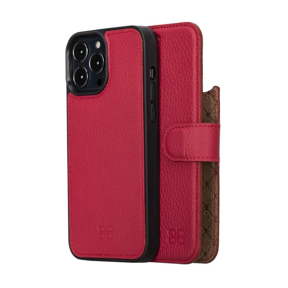 Magic iPhone 13 Detachable Genuine Colorful Leather Wallet Case
