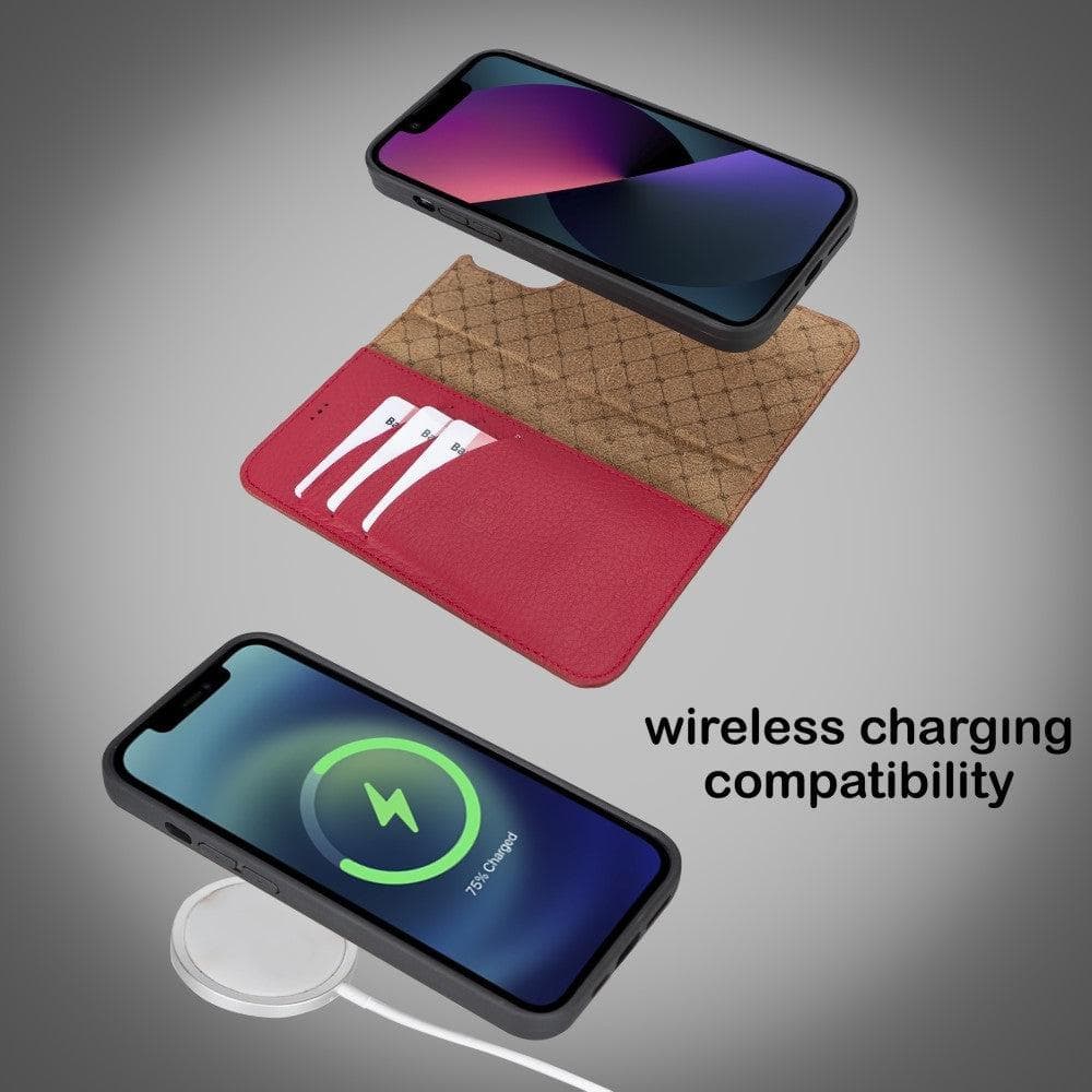 Magic iPhone 13 Detachable Genuine Colorful Leather Wallet Case